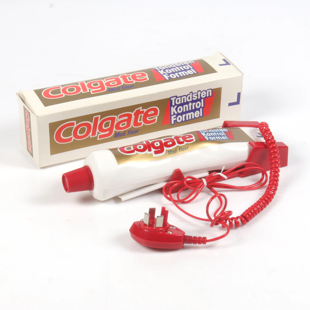 COLGATE, reklamtelefon, i originalkartong, 1980-tal.