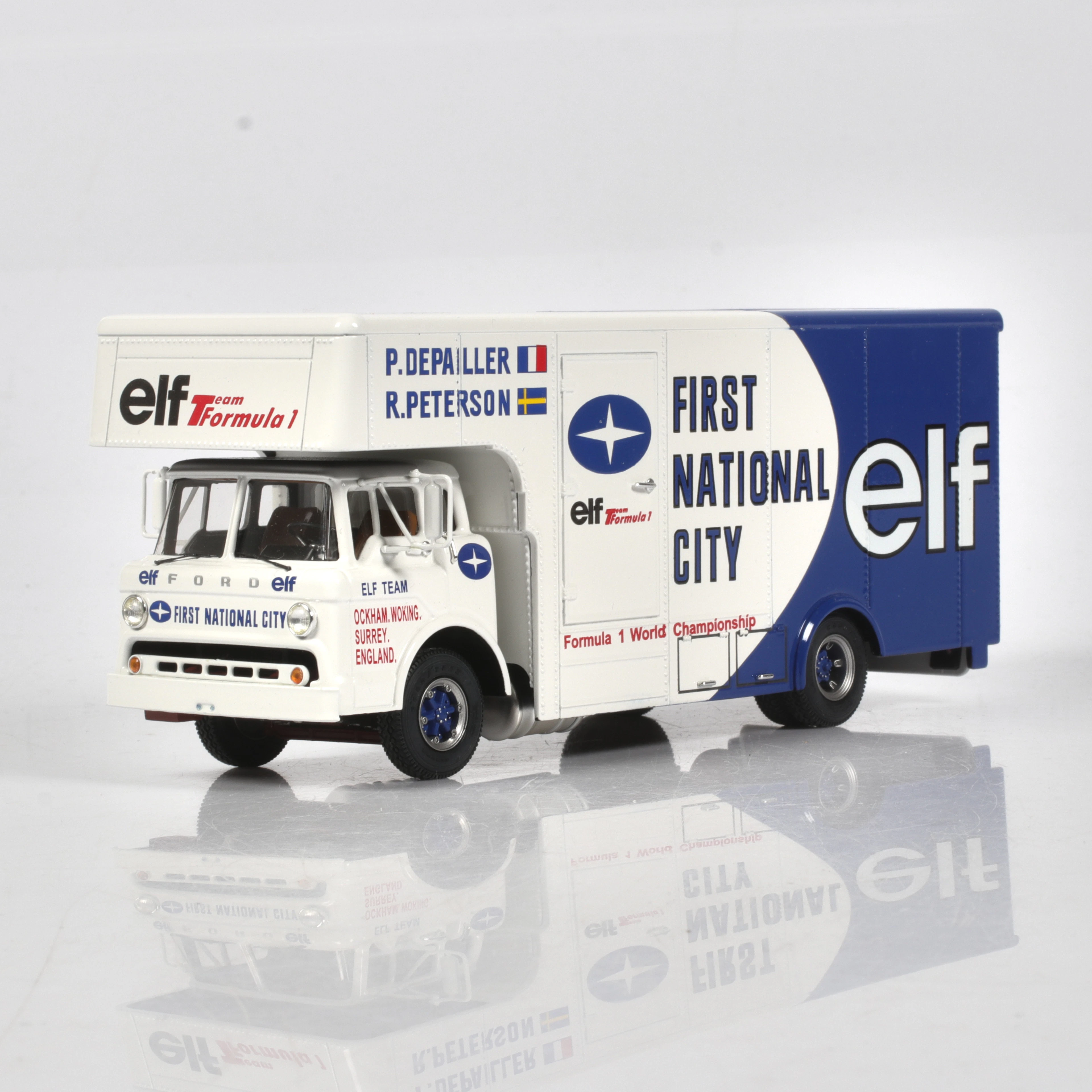 MODELLASTBIL, metall, Ford C biltransport Formel 1, 1977, Exoto 43, skala 1:43.