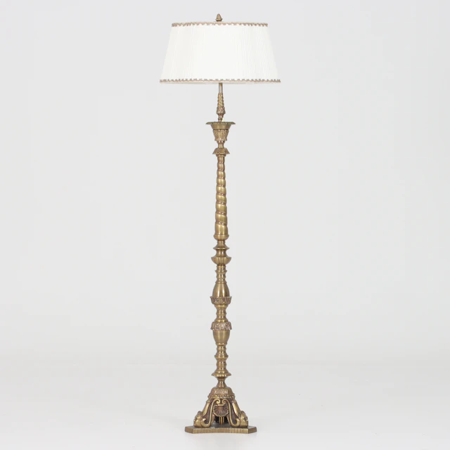 GOLVLAMPA, barockstil, metall, 1900-talets andra hälft.