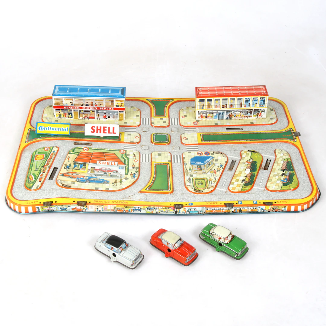 BILBANA, "City Traffic", litograferad plåt, Technofix, 1960-tal.