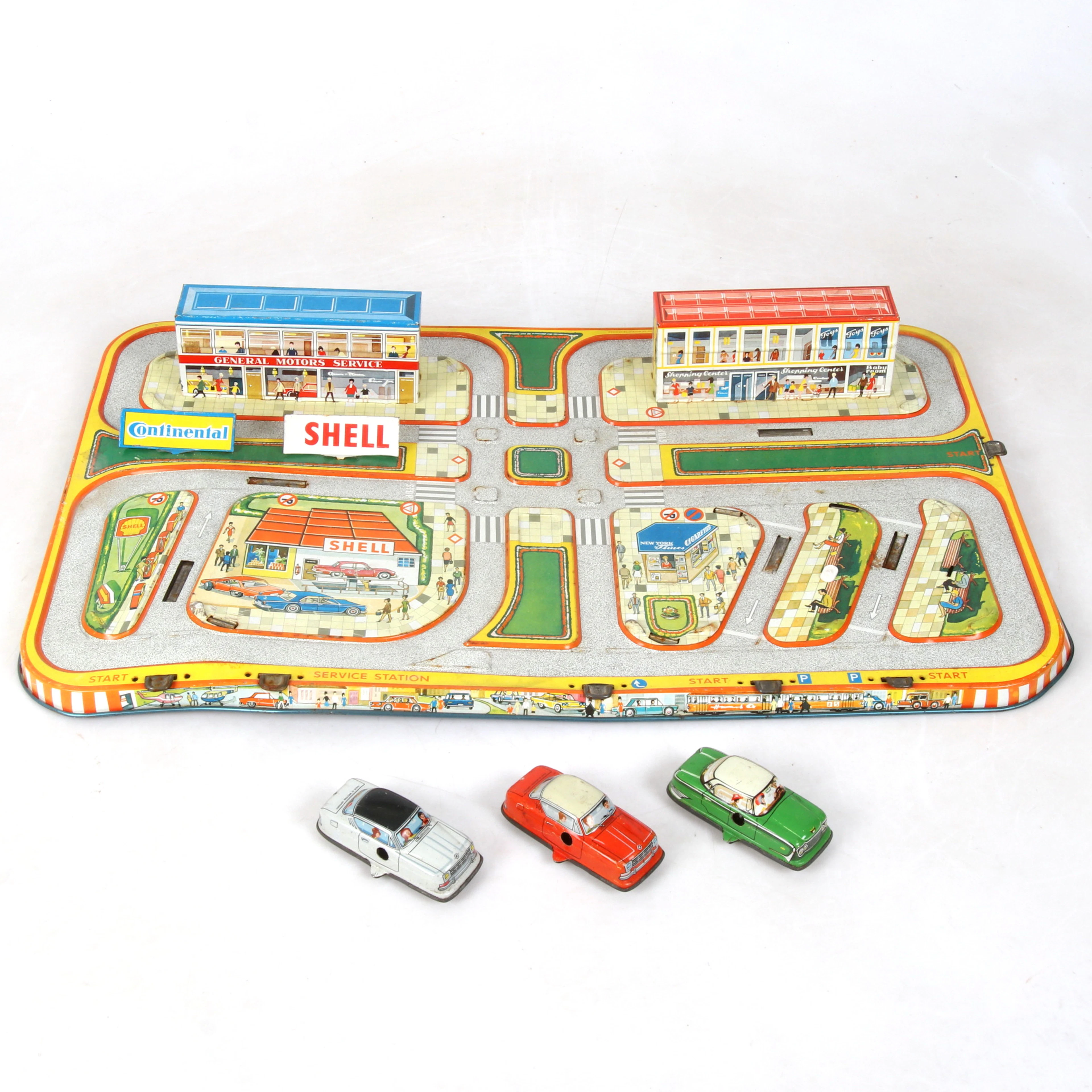 BILBANA, "City Traffic", litograferad plåt, Technofix, 1960-tal.