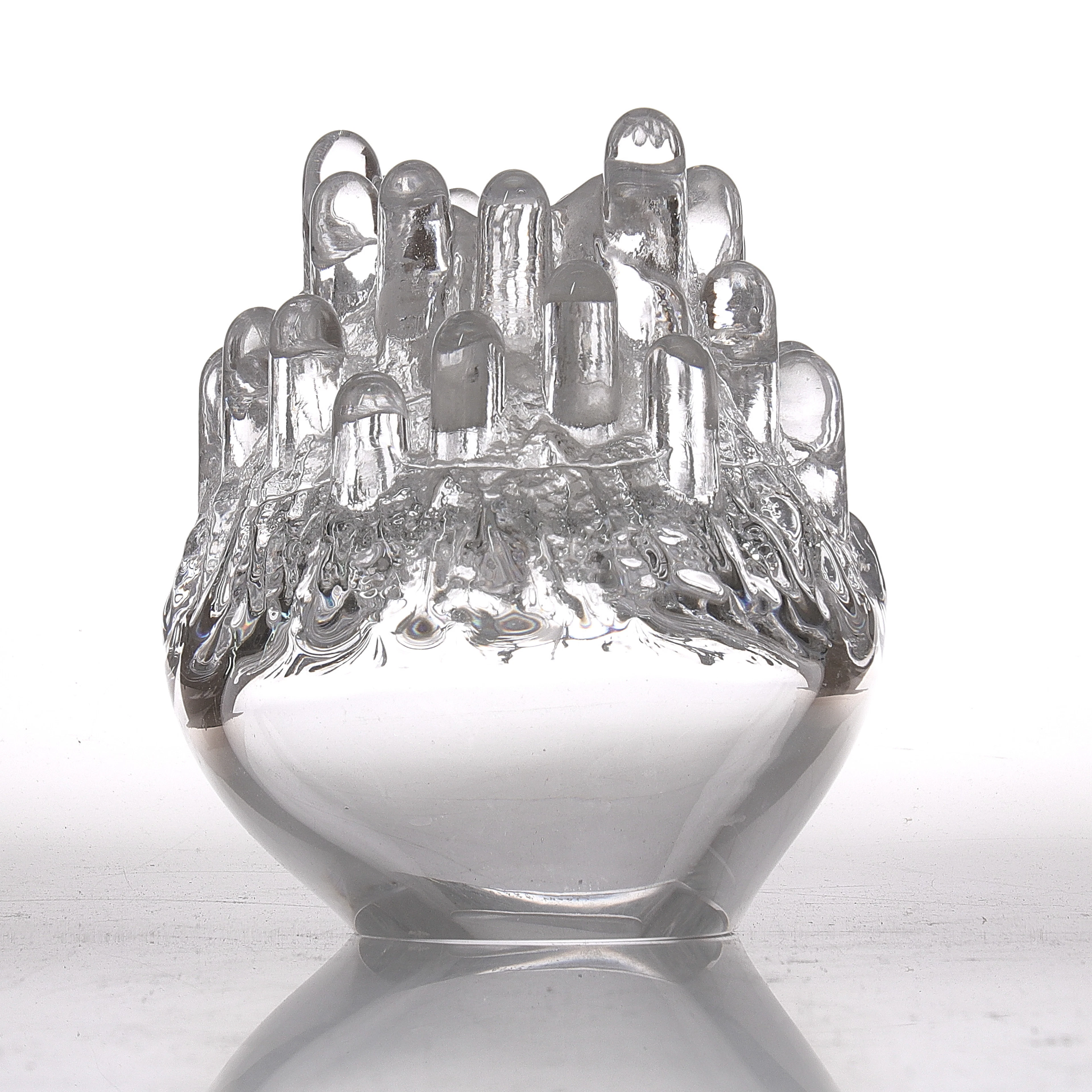 GÖRAN WÄRFF. Ljuslykta, glas, signerad. Kosta. 1900-tal.