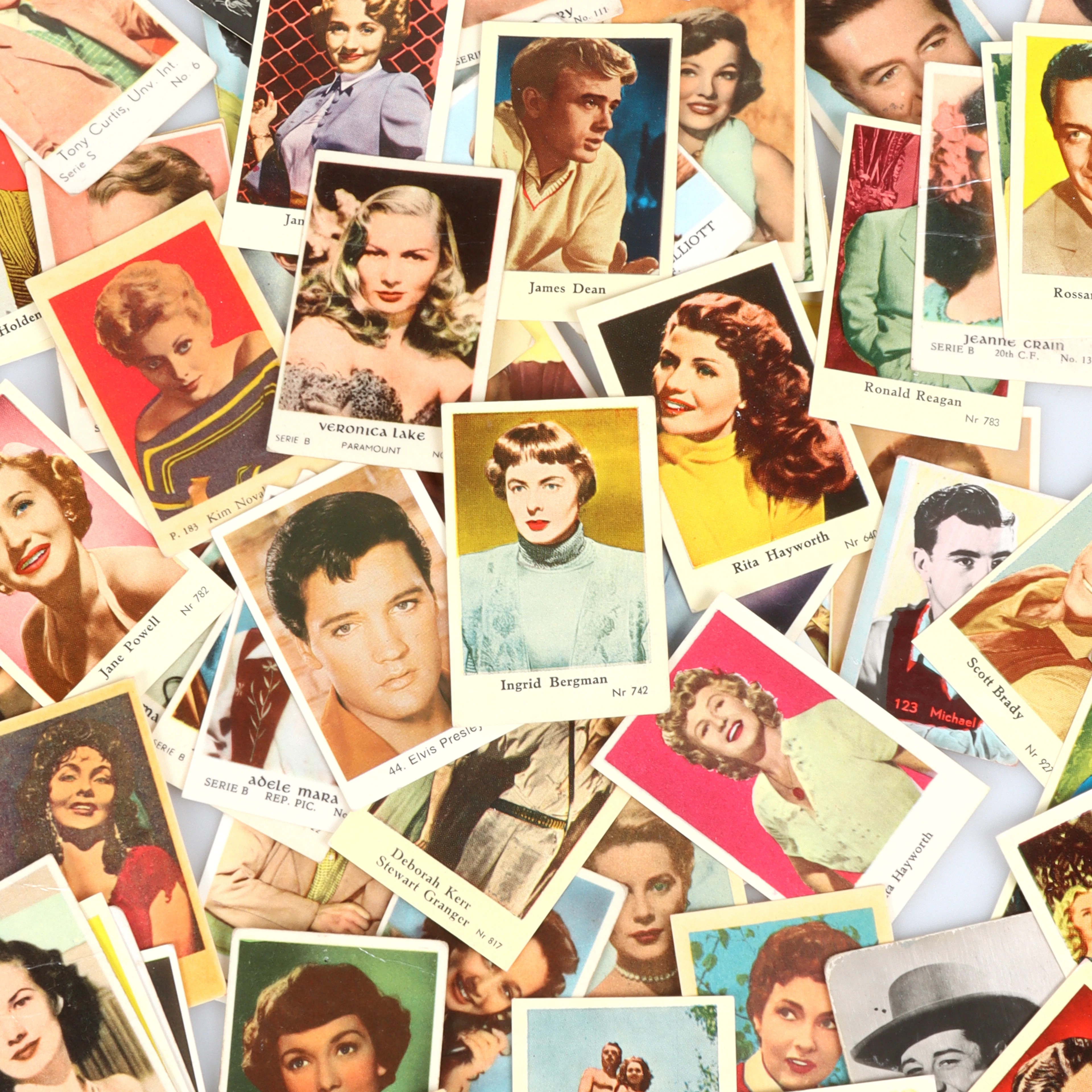 IDOLBILDER/FILMISAR, ca 250 st, bla. Elvis Presley, Gregory Peck