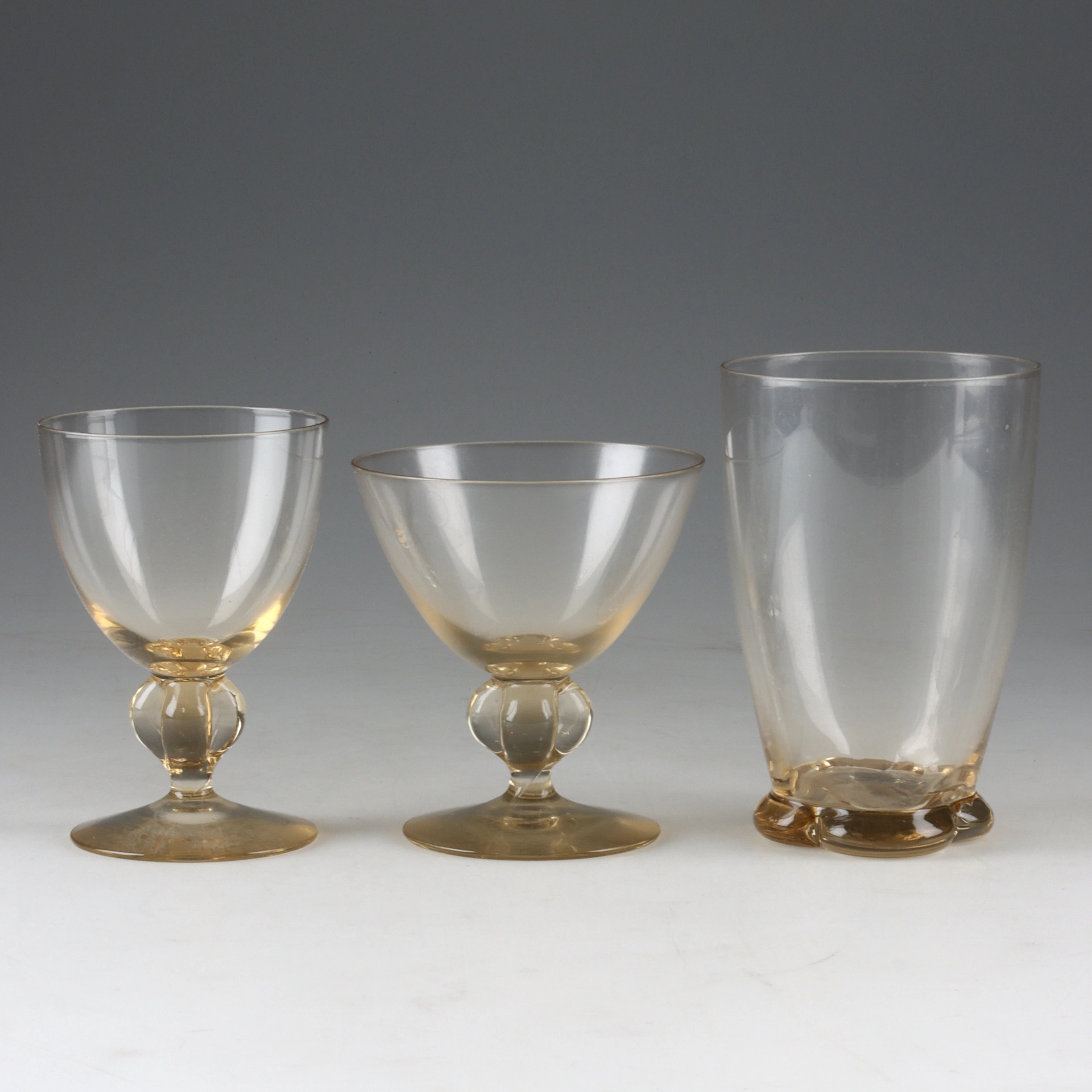 SIGFRID STÅHL. Glasservis, 49 delar, "Gulli" Skruf, 1900-tal.