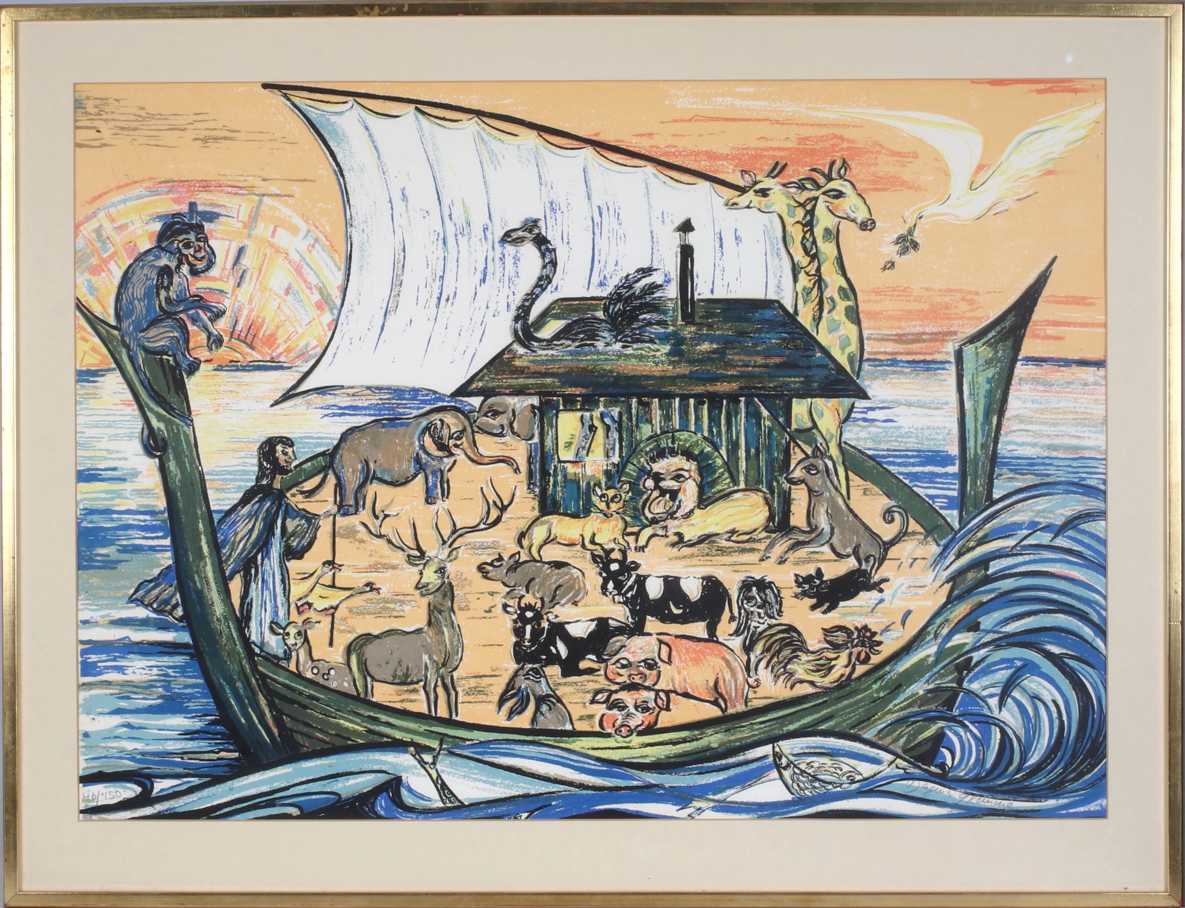 DAGMAR GLEMME. "Noaks ark", litografi, signerad och numrerad 46/150.