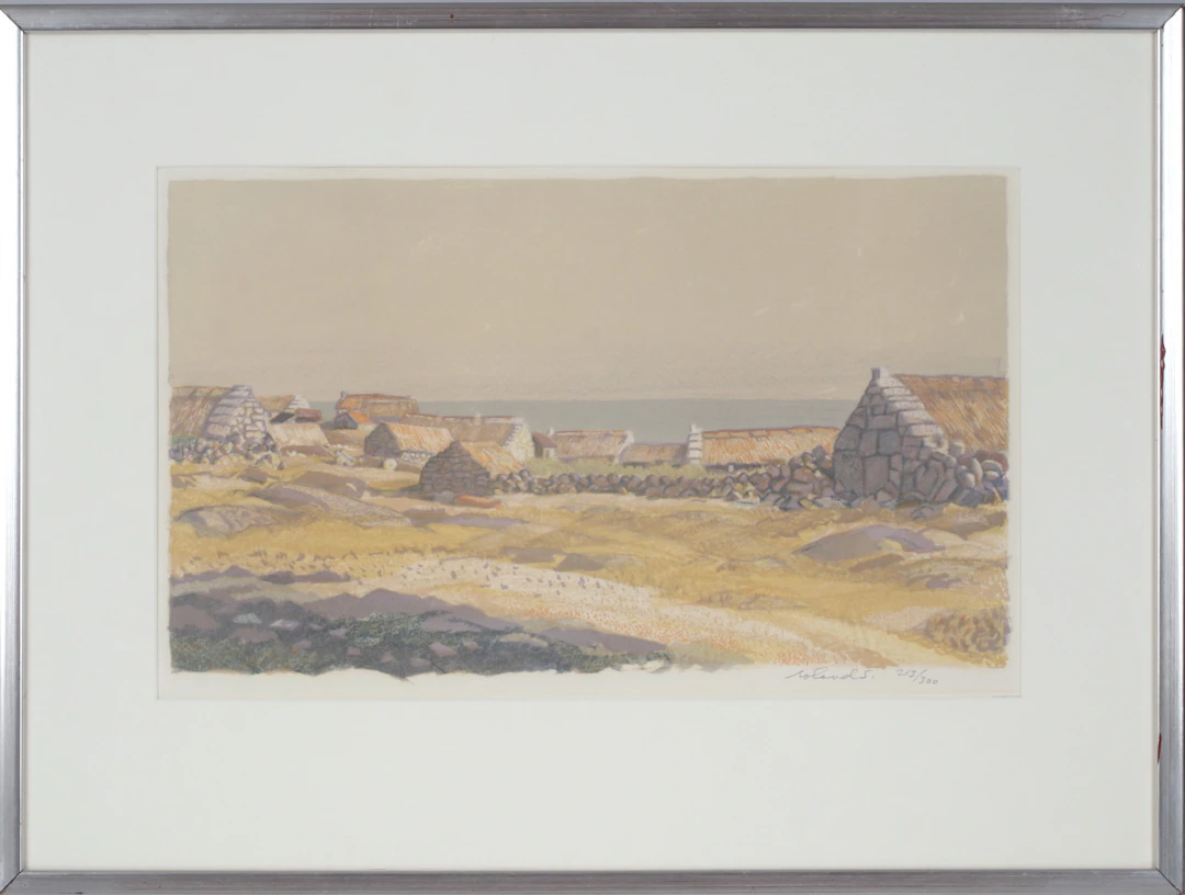 ROLAND SVENSSON. "The settlement", litografi, signerad och numrerad 213/300.