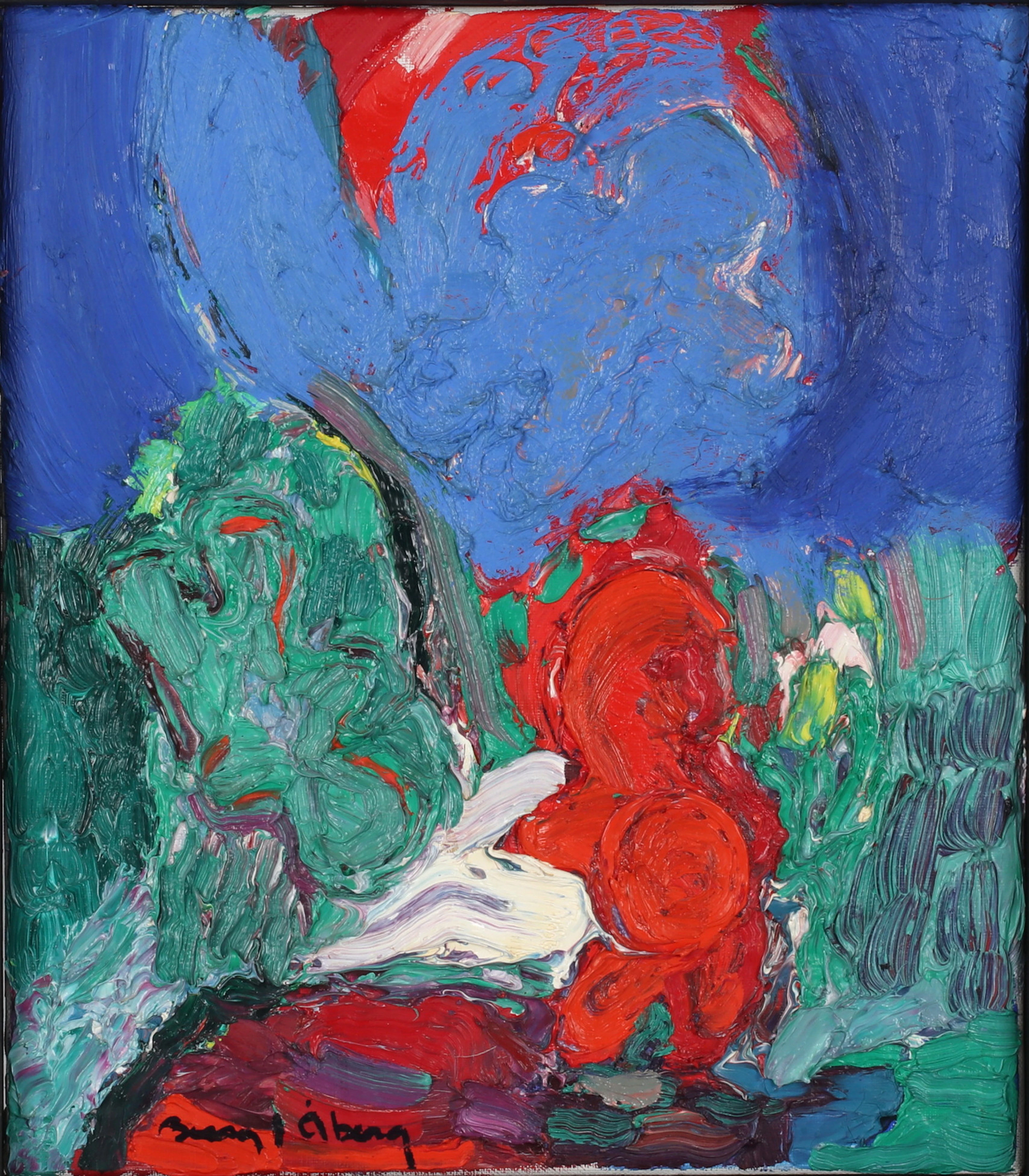 BENGT ÅBERG. Figur i landskap, olja på duk, signerad.