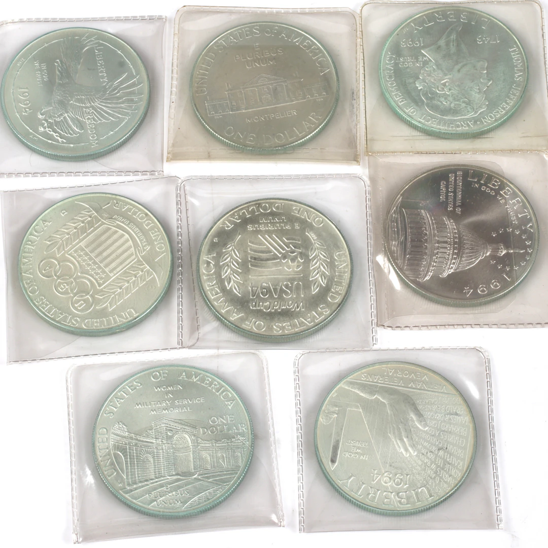SILVERMYNT. 900/1000, 8 st, 1 Dollar, USA. 19/2000-tal.
