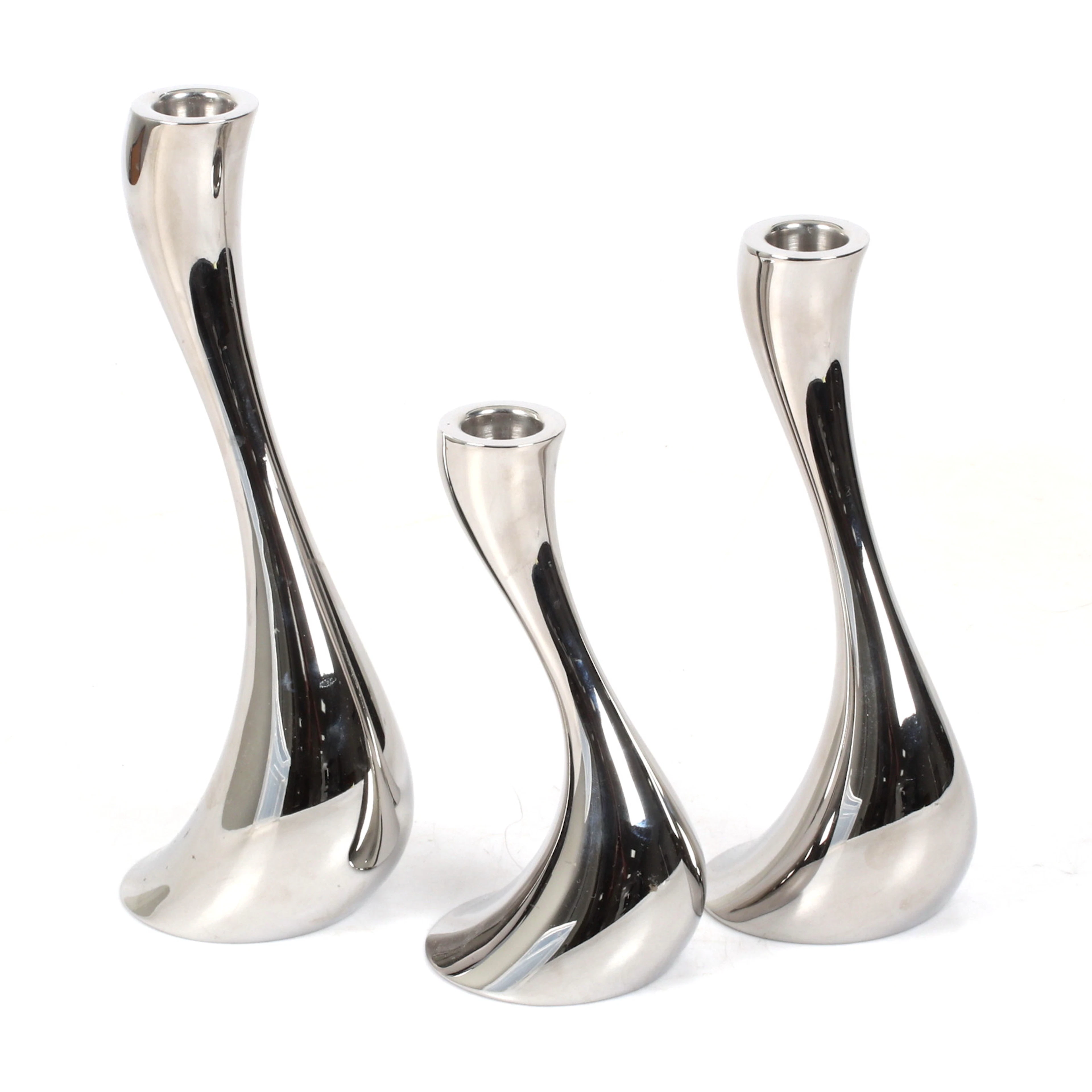CONSTANTIN WORTMANN. Ljusstakar, 3 st, "Cobra", Georg Jensen.