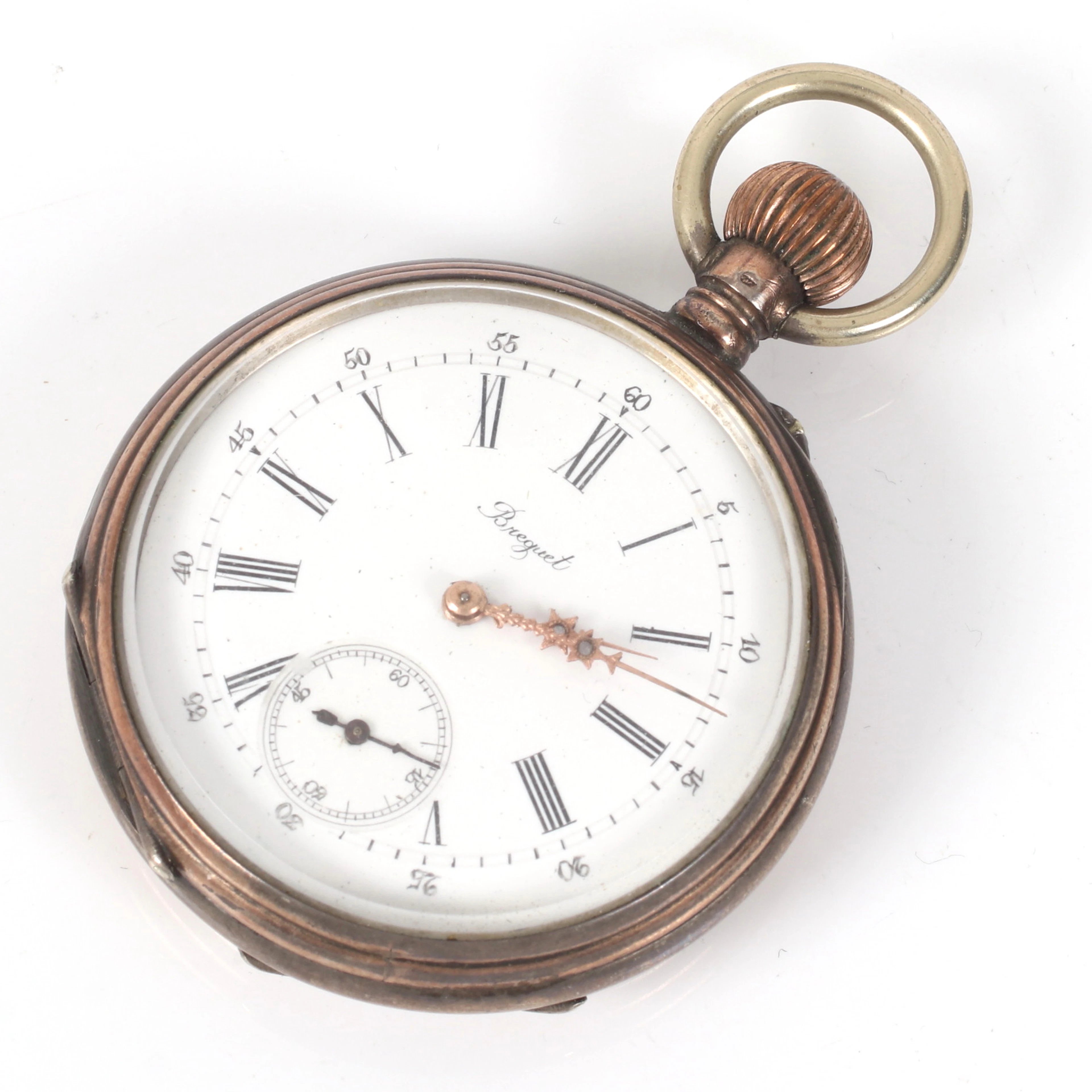 FICKUR, boett i silver, manuellt uppdrag, Breguet, tidigt 1900-tal.