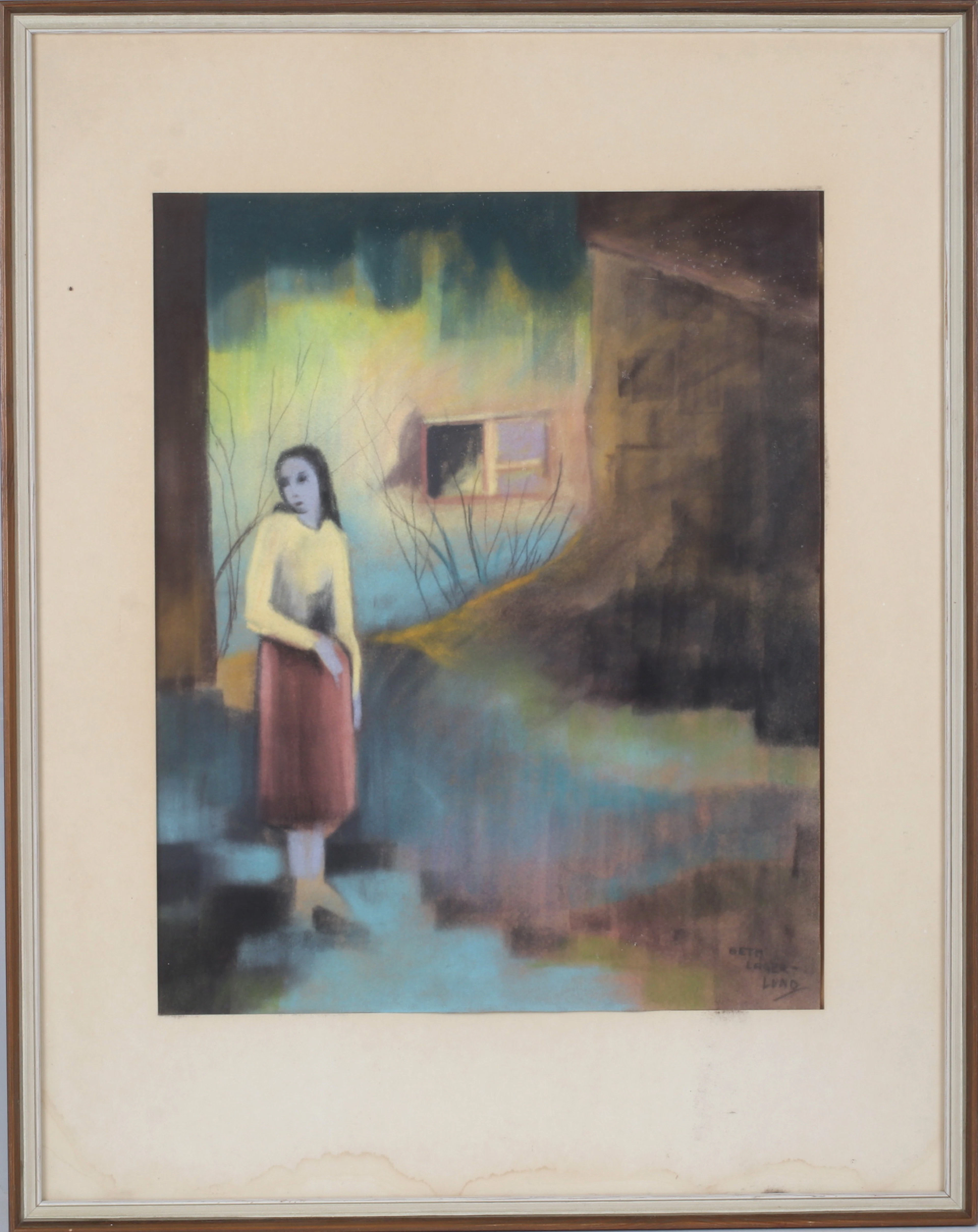 BETH LAGERLUND (1914-1975). Komposition, pastell på papper, signerad.