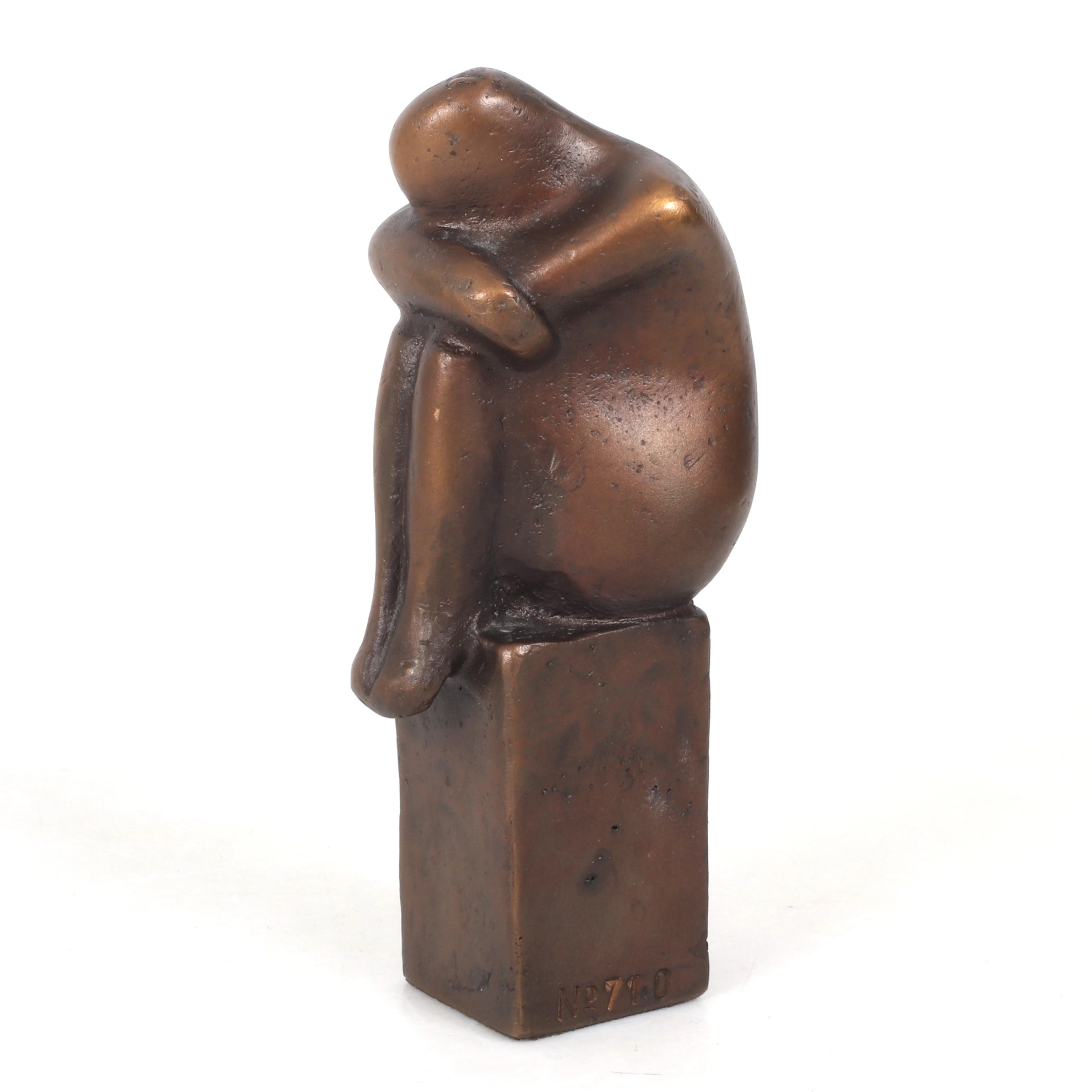 LISA LARSON. Skulptur, brons, "Meditation/tänkaren", signerad.