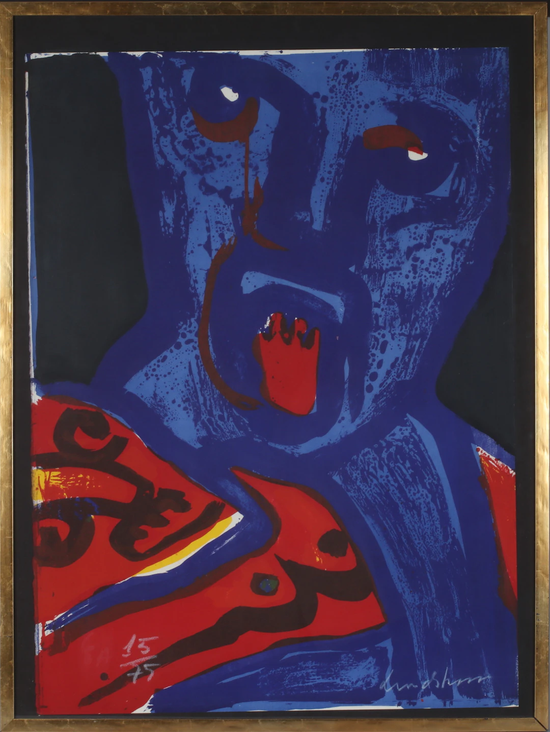 BENGT LINDSTRÖM. Komposition med figurer, litografi, signerad och