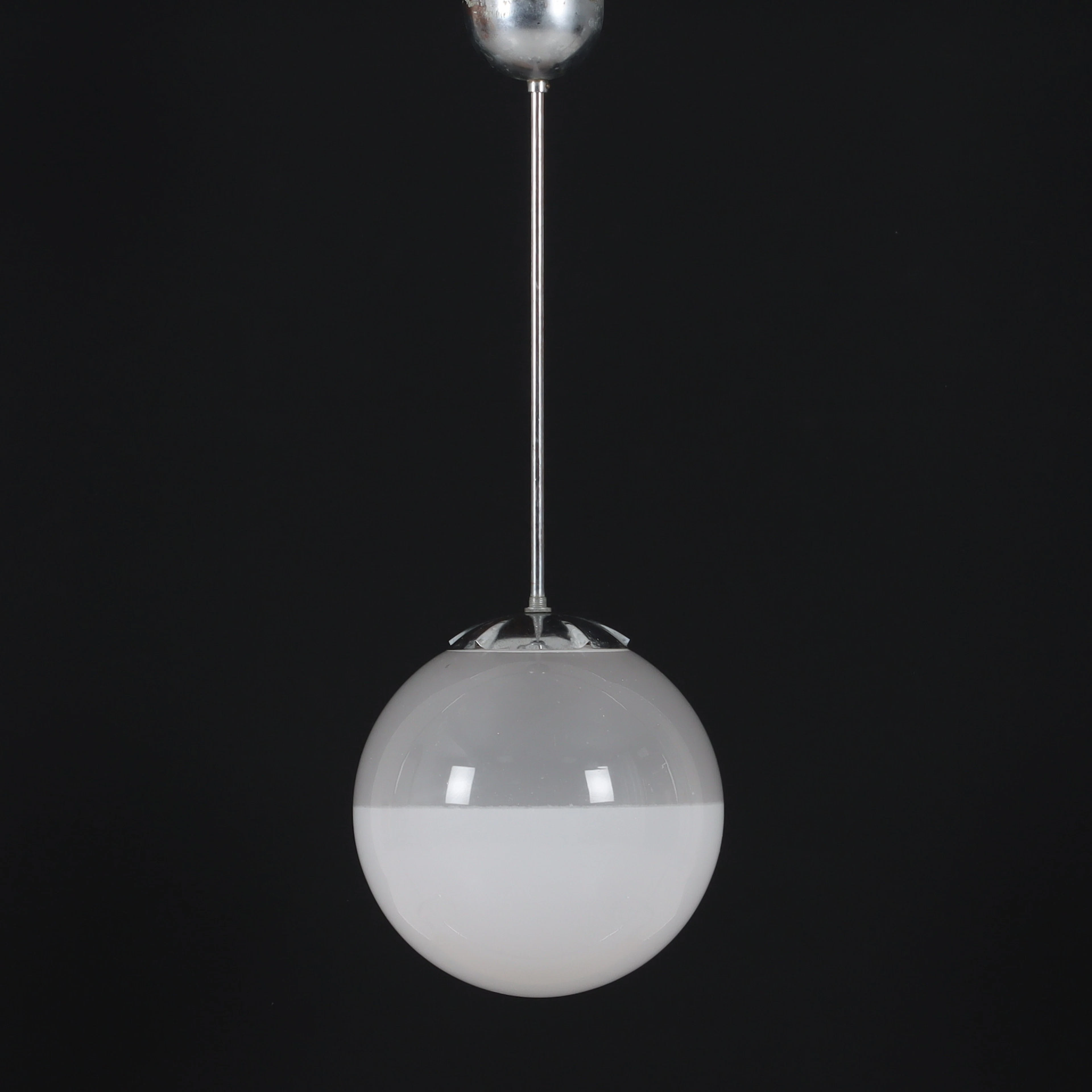 TAKLAMPA, klotmodell, funkis, frostat glas, 1930/40-tal.