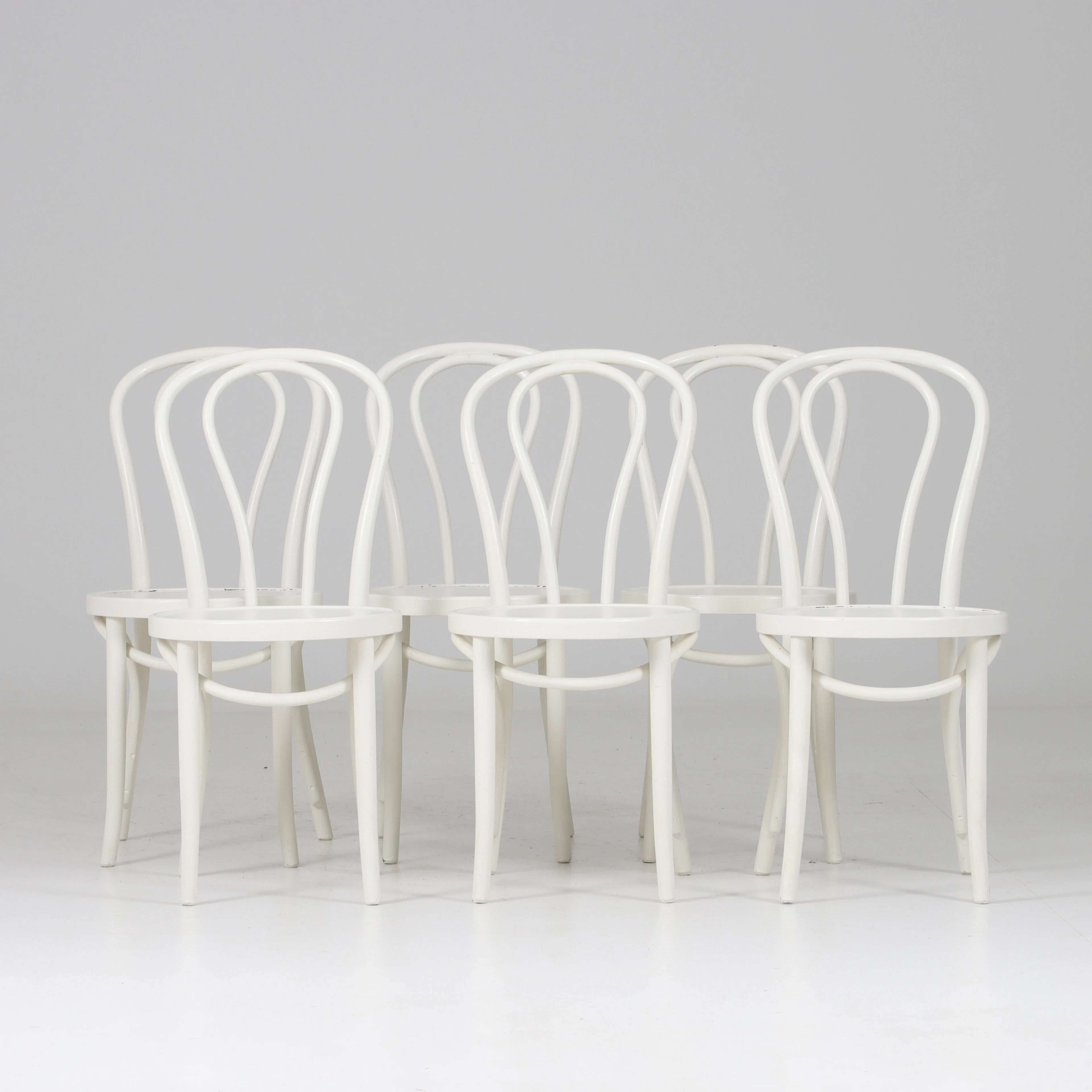 GILLIS LUNDGREN. Stolar, 6 st, "Öglan", böjträ, IKEA.
