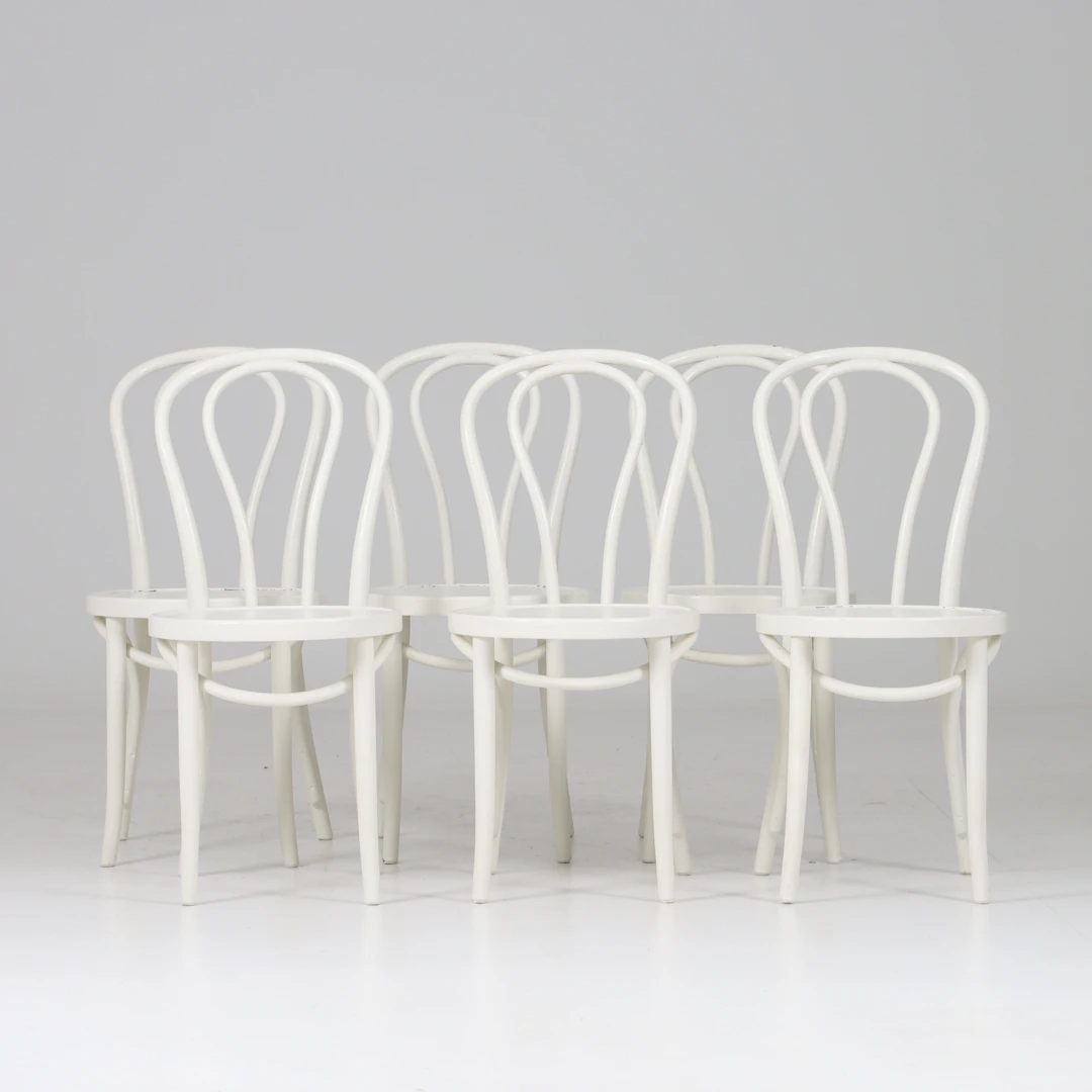 GILLIS LUNDGREN. Stolar, 6 st, "Öglan", böjträ, IKEA.