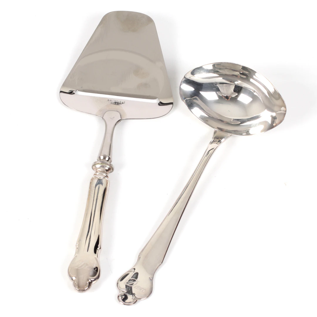 SÅSSLEV och OSTHYVEL. silver, modell "Disa", Markströms Guldsmeds