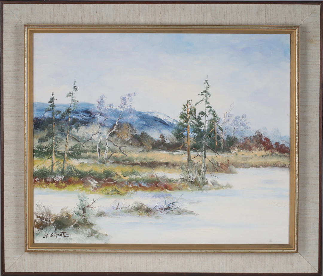 FINGAL WINROTH. Fjällandskap, olja på duk, signerad.