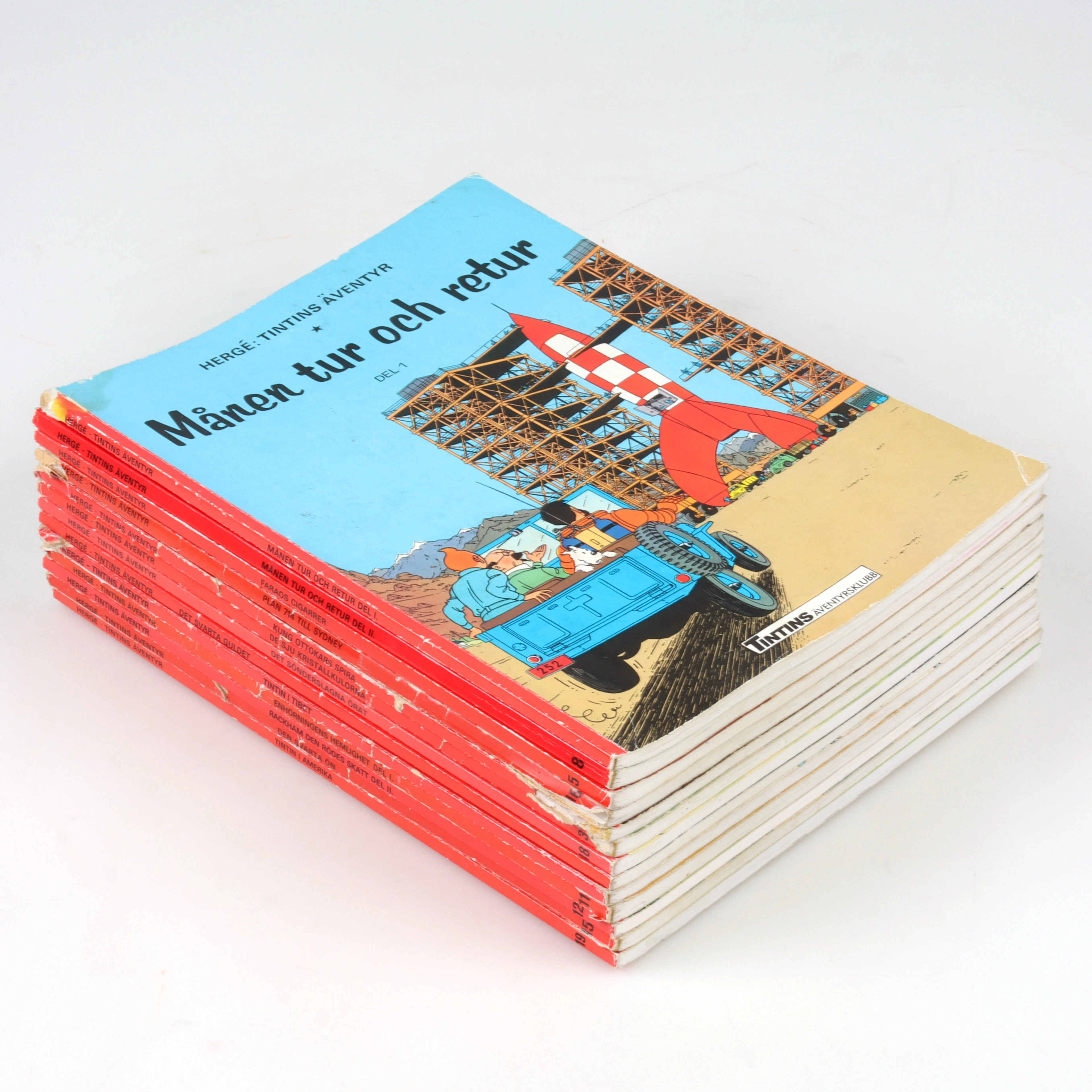SERIEALBUM, 13 st, Tintin, Tintins äventyr. 1980-tal.