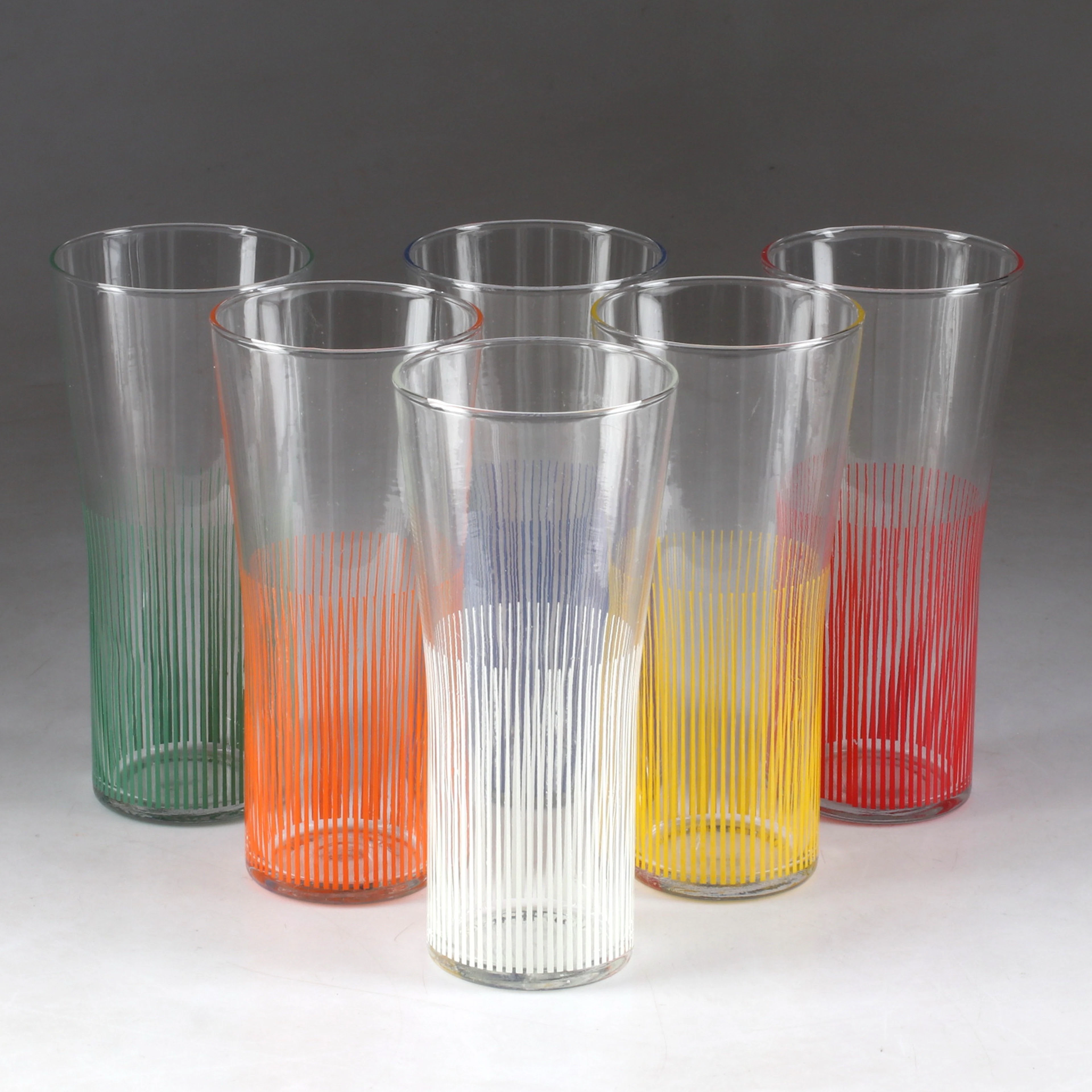 BENGT ORUP. Highballglas, 6 st, "Stripe", glas, Johansfors.