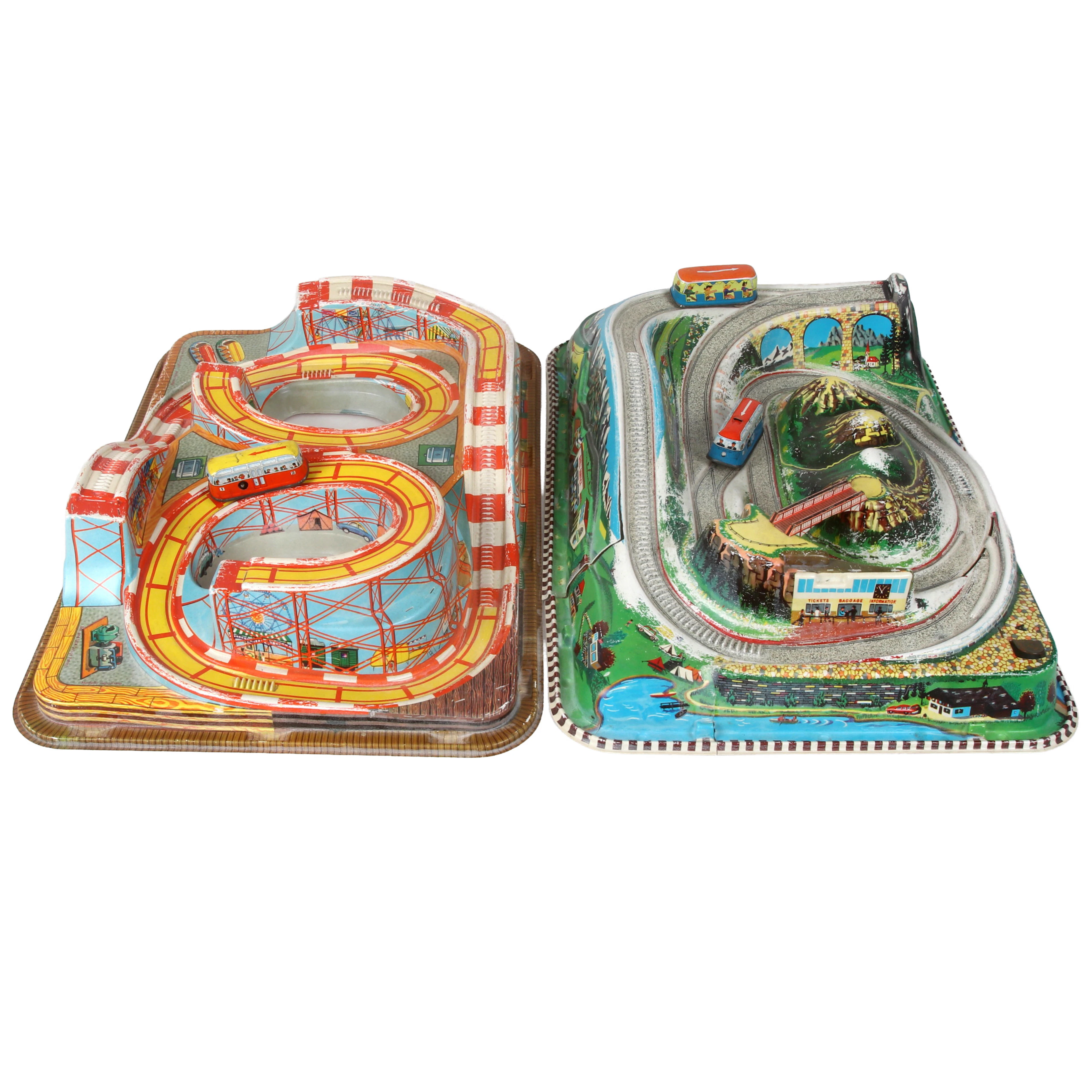 BILBANOR, 2 st, plast, Rocky Mountain samt Hippodrome, Technofix, 1960-tal.