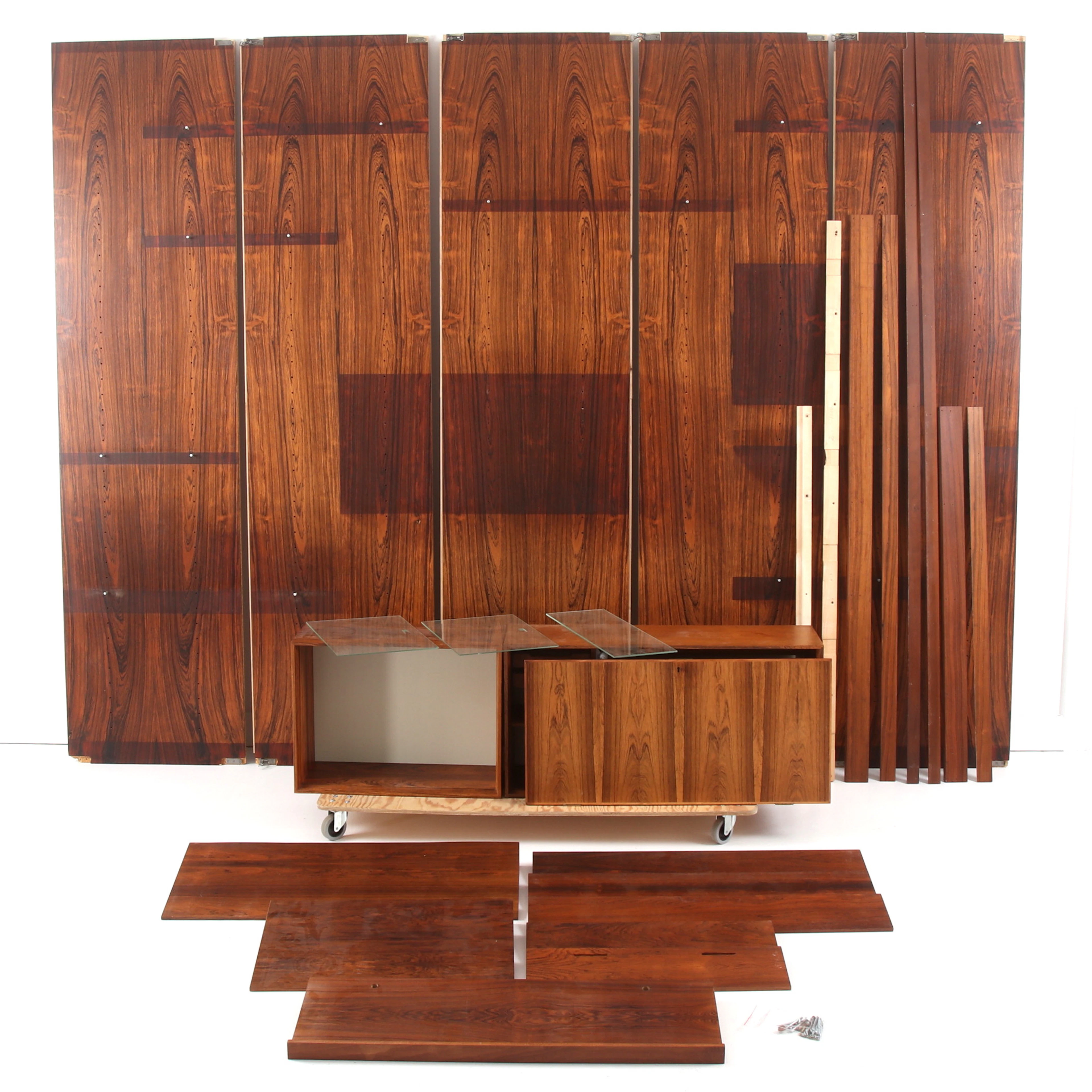 HYLLSYSTEM, 21 delar, jakaranda, 1960/70-tal.