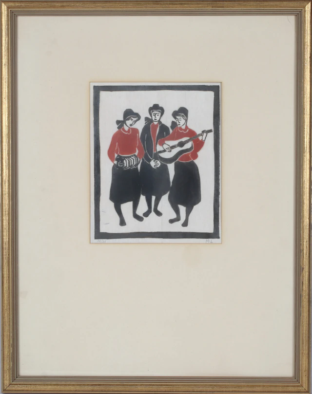 MARGIT LJUNG. Frälsningssoldater, träsnitt, signerad och numrerad 12/25.