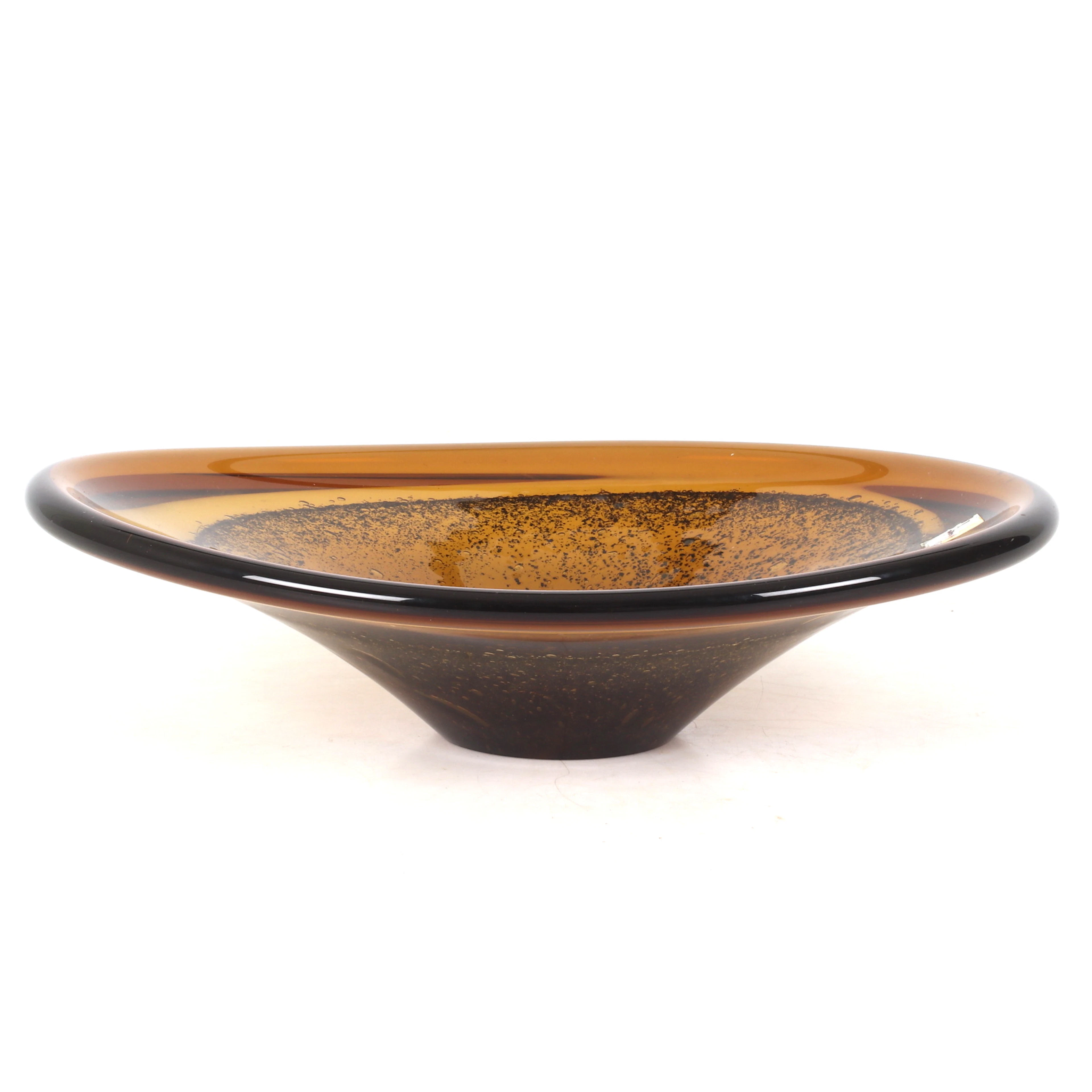 BENGT ORUP. Skål, "Stromboli", glas, Hyllinge Glasbruk.