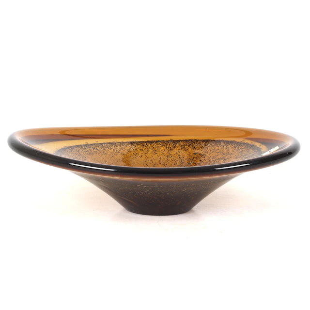 BENGT ORUP. Skål, "Stromboli", glas, Hyllinge Glasbruk.