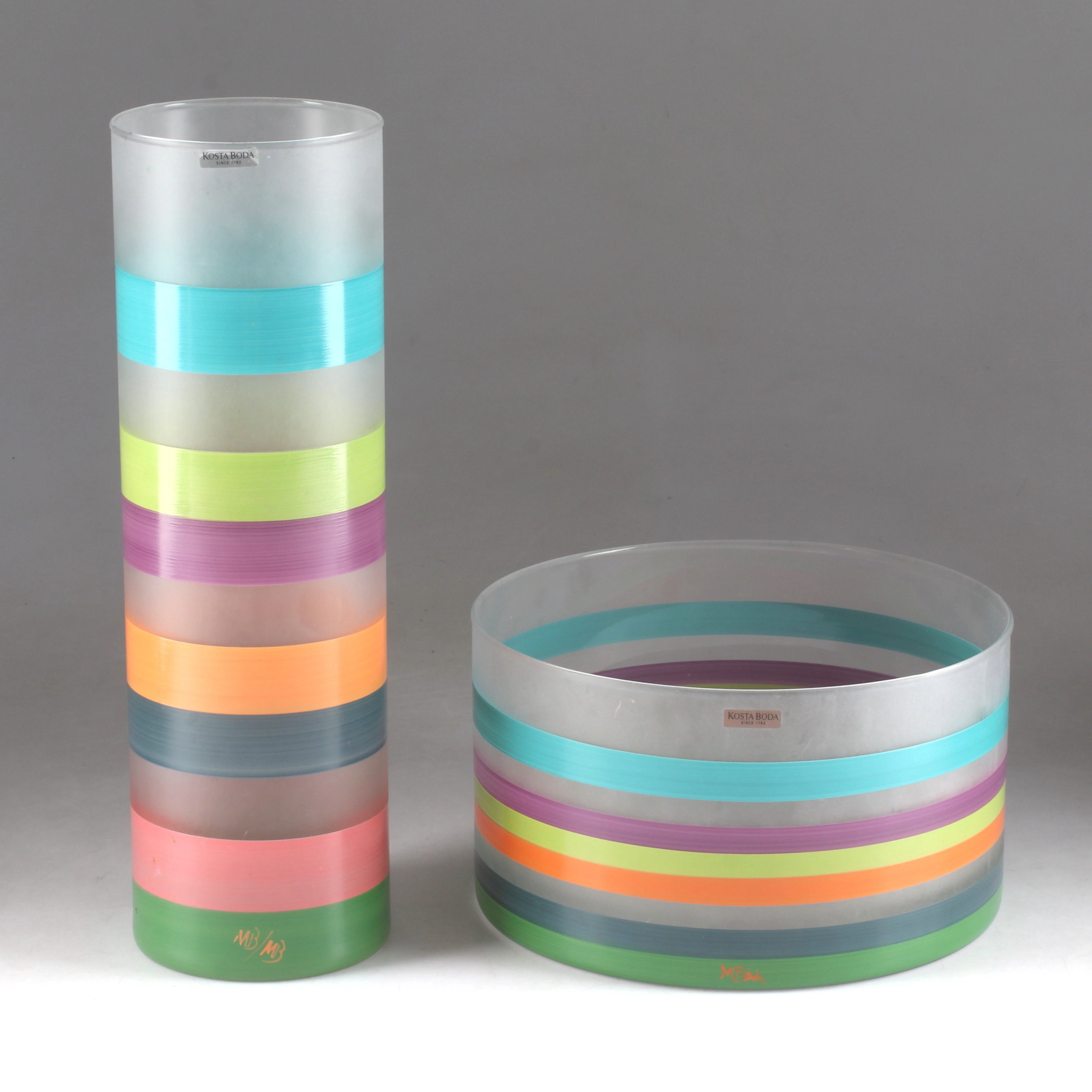 MONICA BACKSTRÖM. Skål, Vas, "Serpentine", glas, signerade, Kosta Boda.