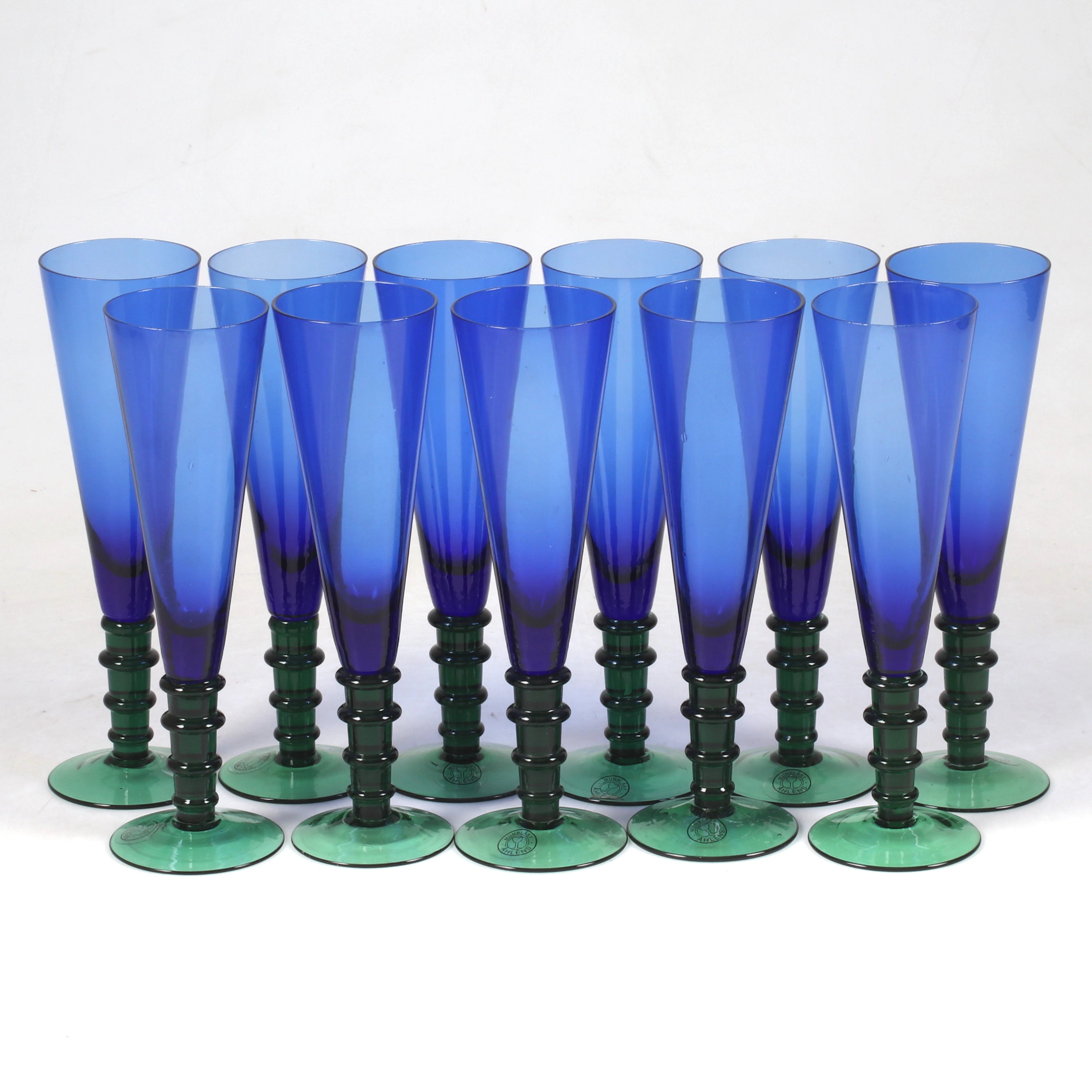 CHAMPAGNEGLAS, 11 st, Rolf Sinnemark, för Åhlèns, 1980-tal.