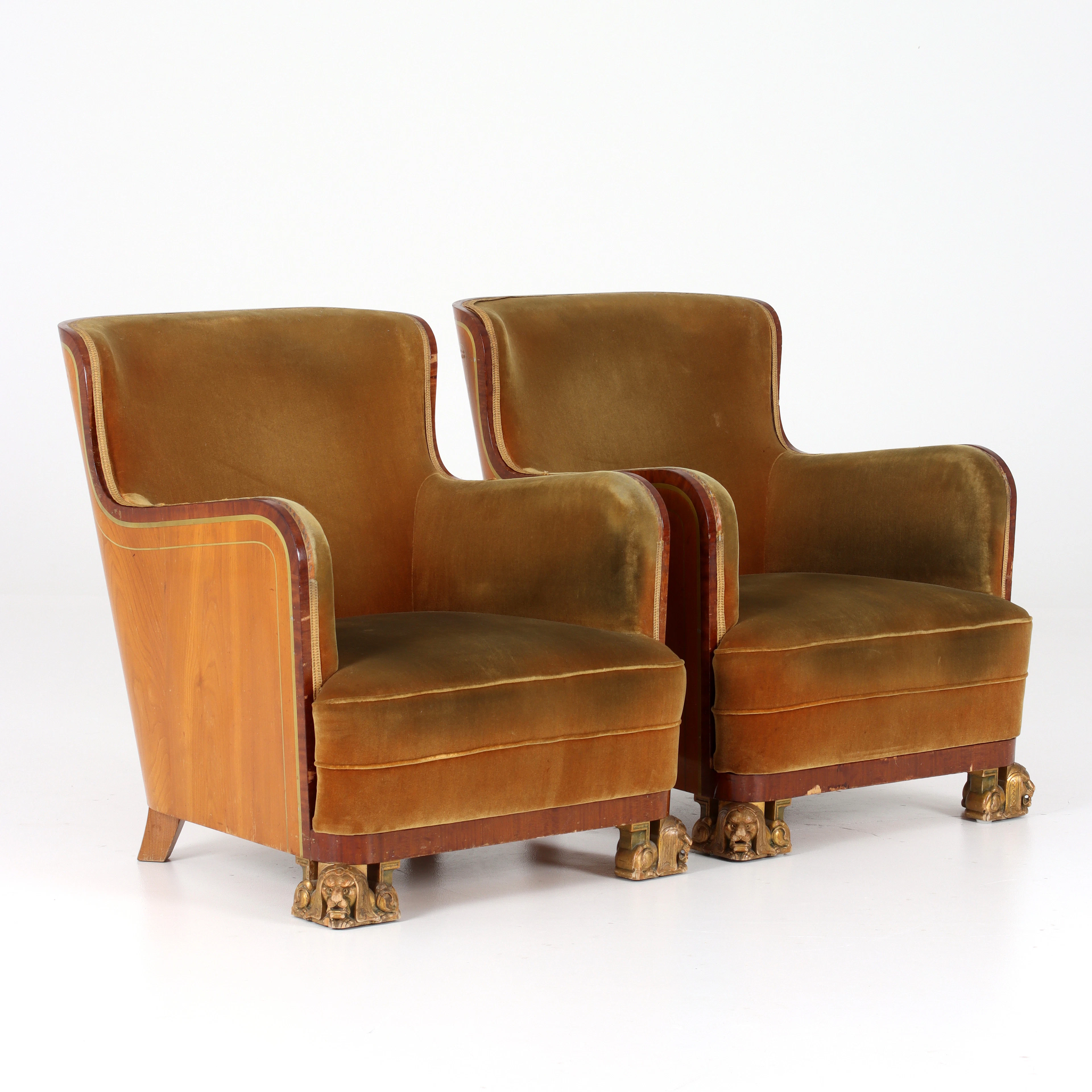 CARL BERGSTEN. TILLSKRIVEN. Fåtöljer, 1 par, Swedish Grace, 1920/30-tal.