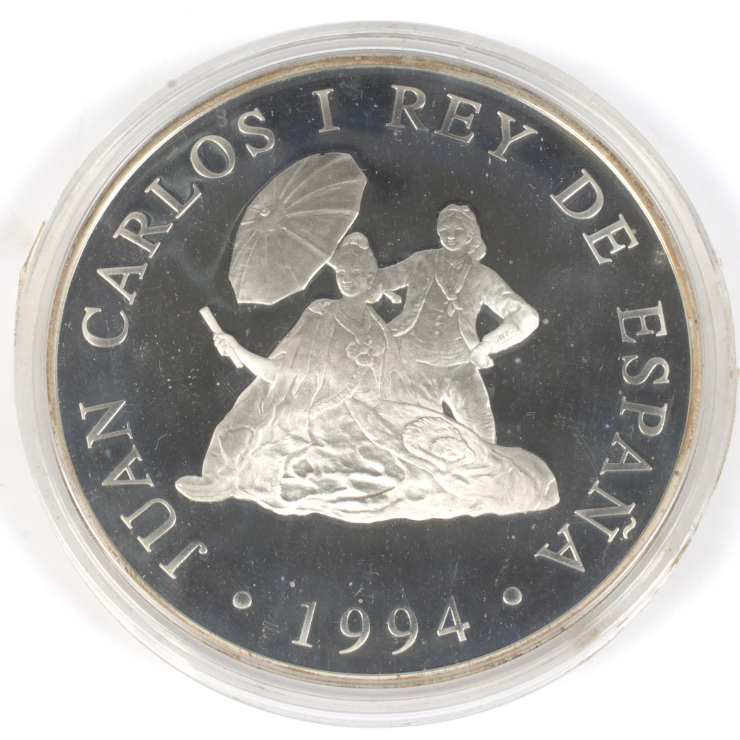 SILVERMEDALJ, 925/1000, 10 000 Peseta, Juan Carlos I, Spanien. 1994.