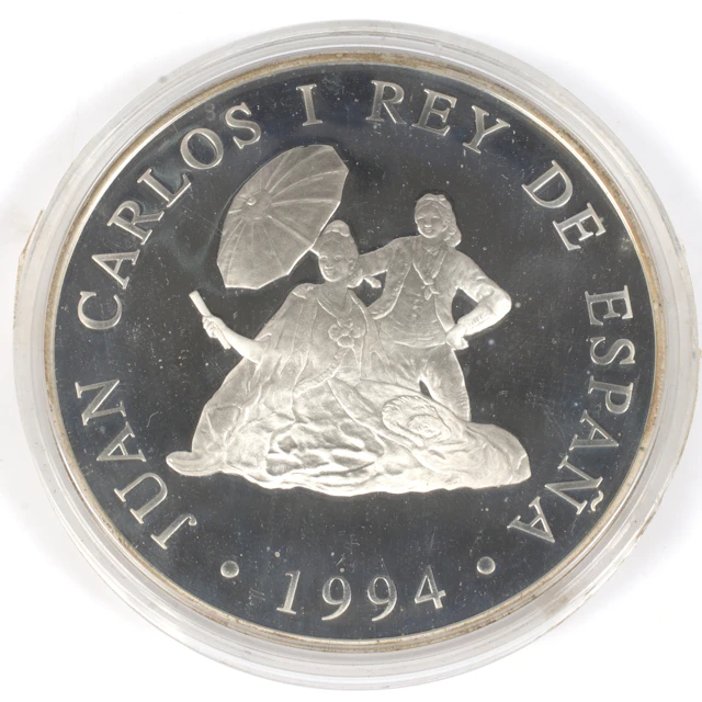SILVERMEDALJ, 925/1000, 10 000 Peseta, Juan Carlos I, Spanien. 1994.
