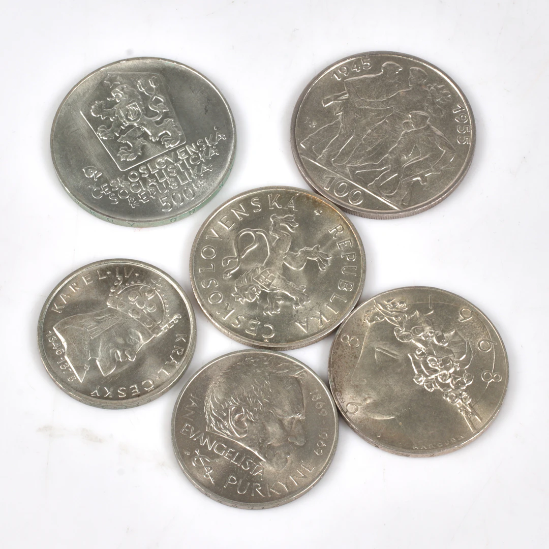 SILVERMYNT. 9 st. bl.a. 200 Kroner, Norge. 1964-2005.