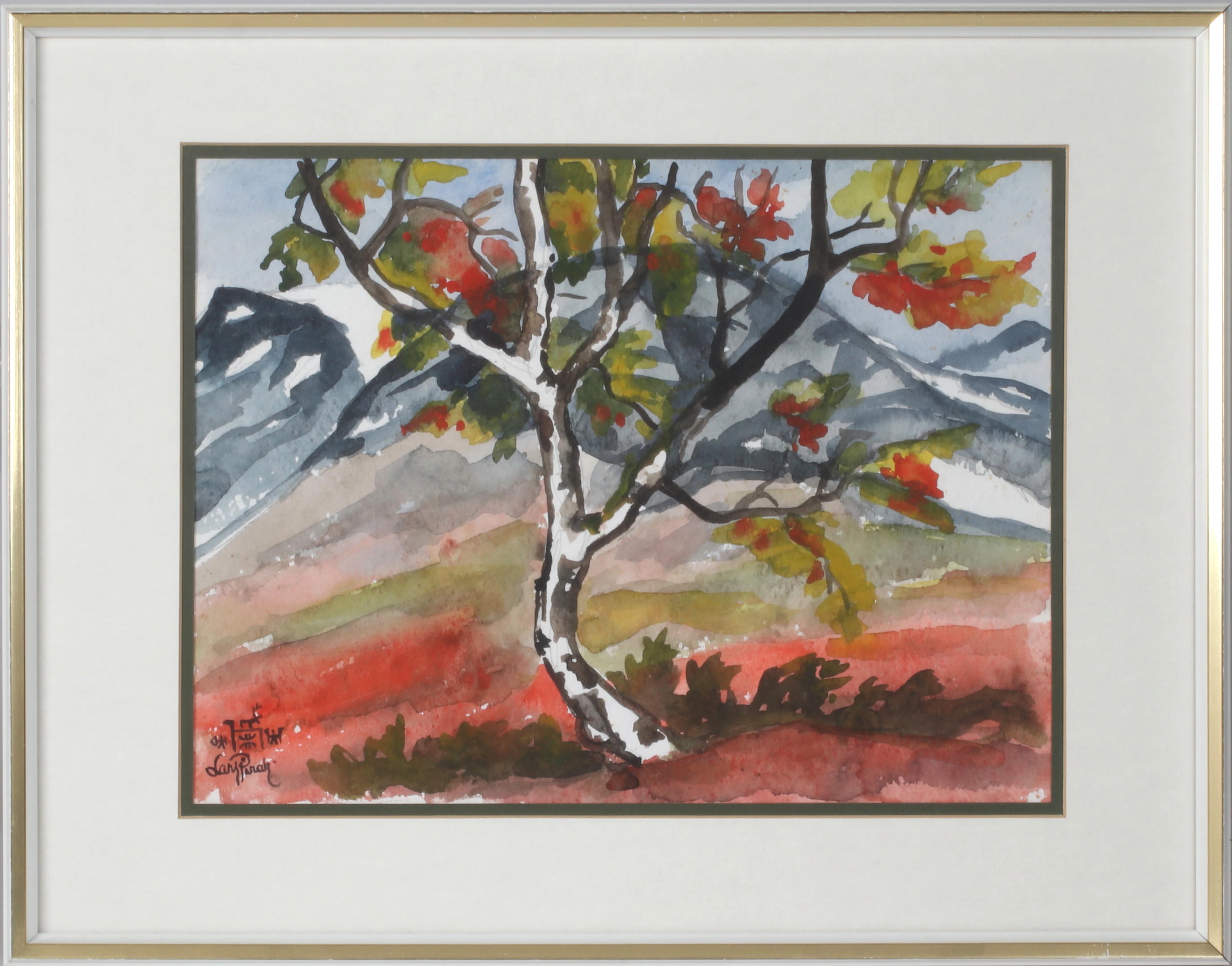 LARS PIRAK. "Parkka", akvarell, signerad.