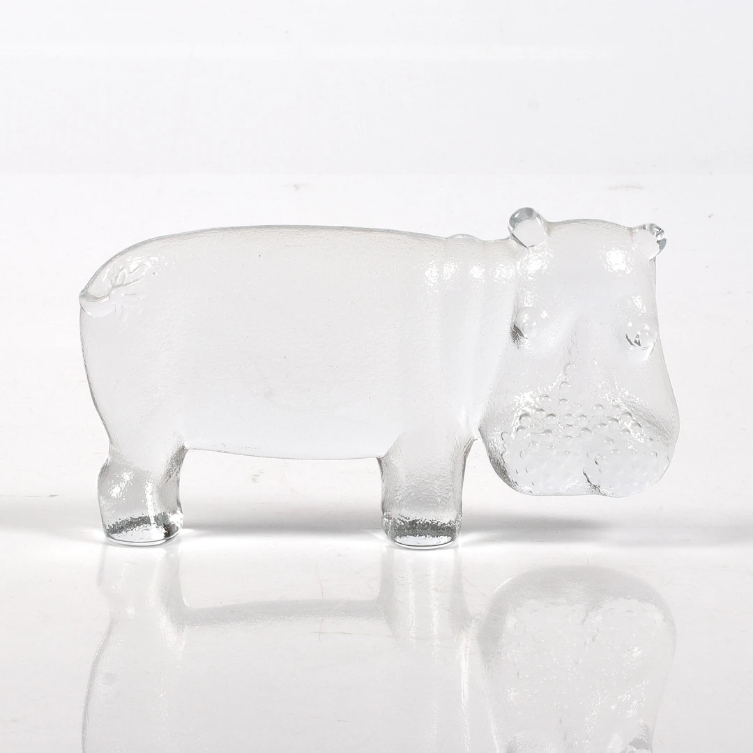 BERTIL VALLIEN. Glasskulptur, "Flodhäst", ur serien Zoo, Boda.