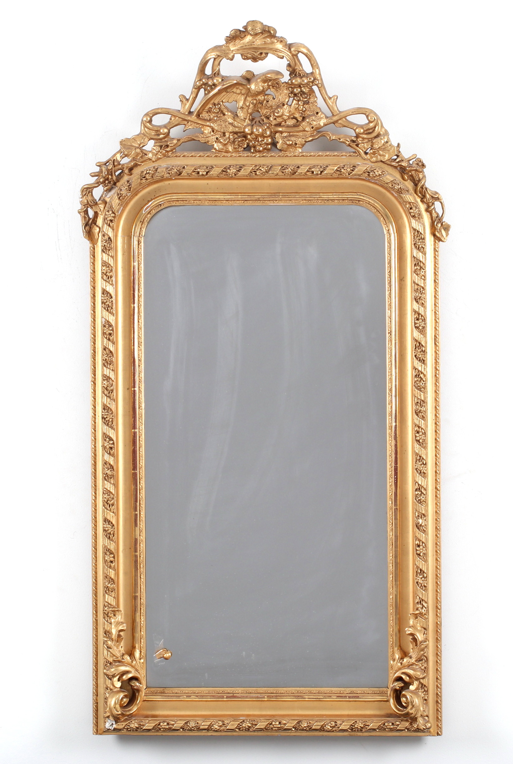 SPEGEL, förgylld, nyrokoko, 1800-talets slut.