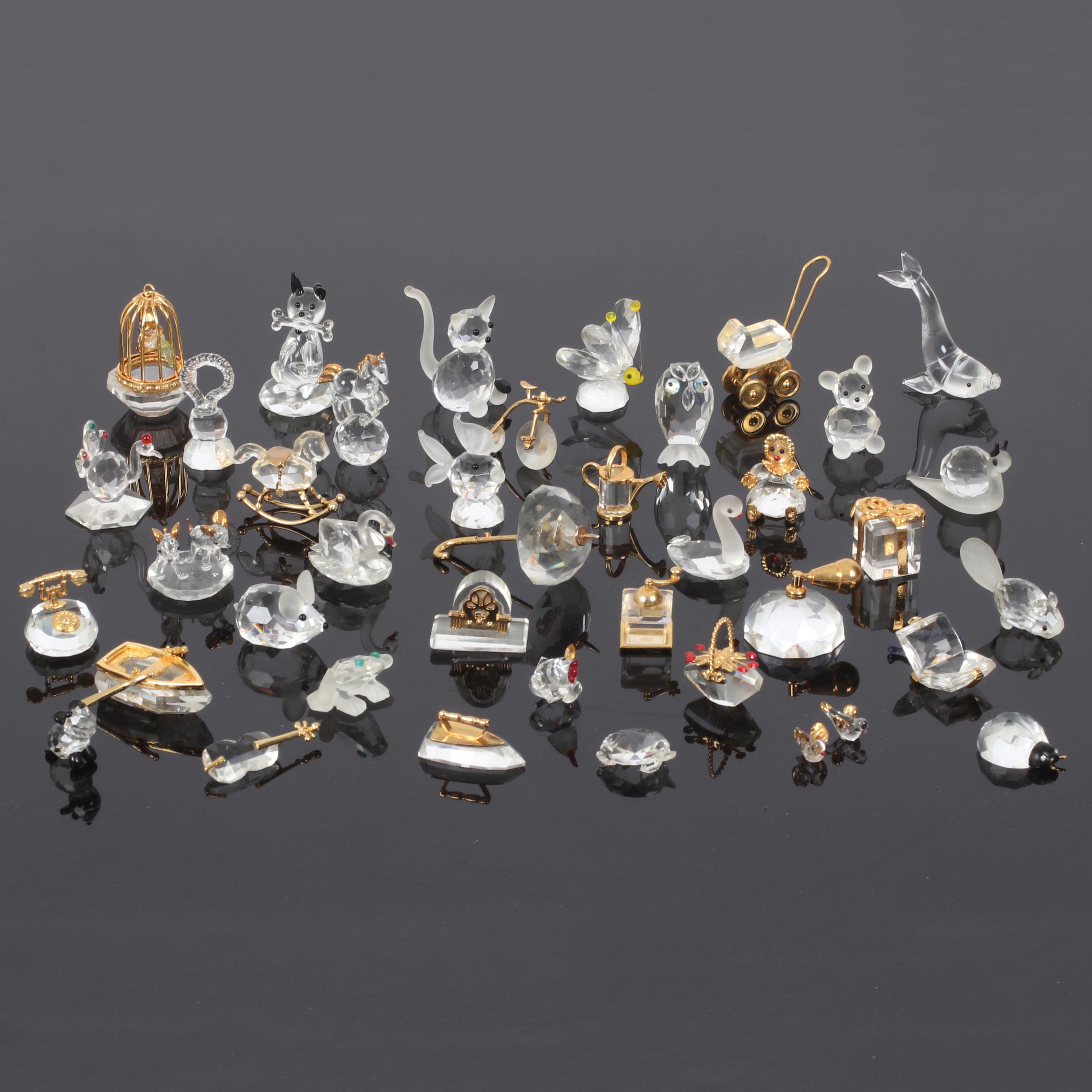 MINIATYRER, samling, ca 40 st. Swarovski kristall, Österrike.