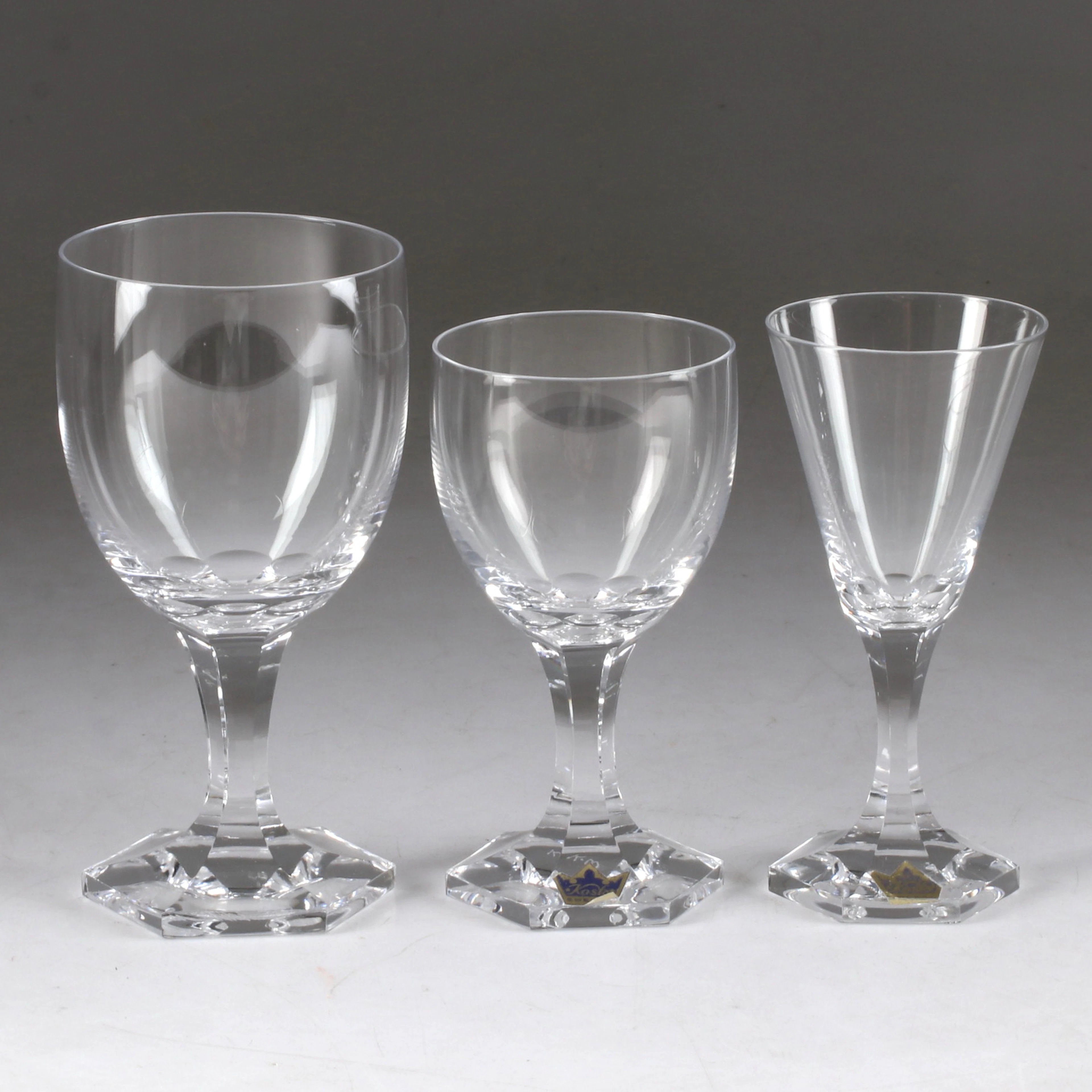 ELIS BERGH. Glasservis, delar, "Diplomat", Kosta.