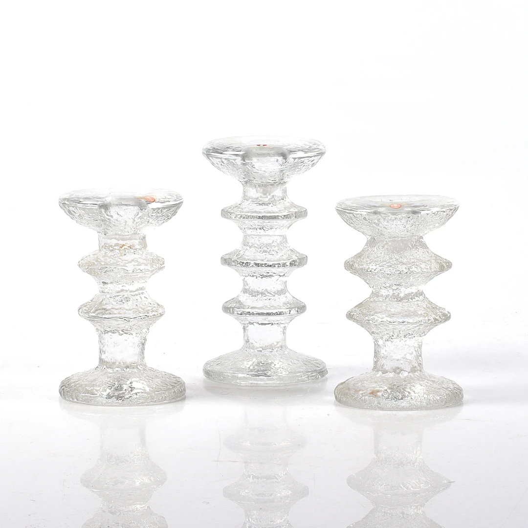 TIMO SARPANEVA. Ljusstakar, 3 st, "Festivo", glas, Iittala, Finland.