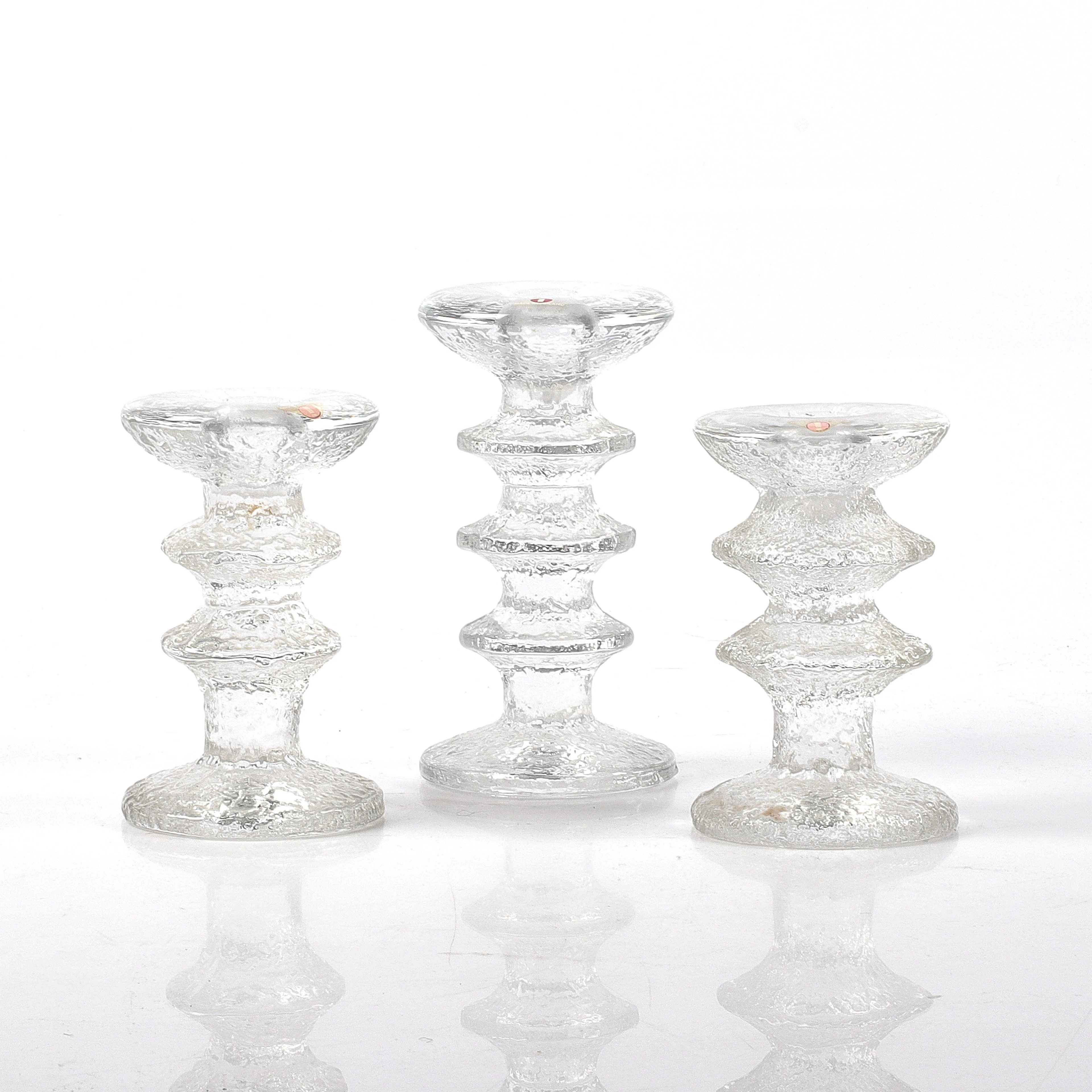 TIMO SARPANEVA. Ljusstakar, 3 st, "Festivo", glas, Iittala, Finland.