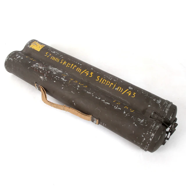 PATRONTUB, 57 mm för spränggranat m/43, metall, 1900-tal.
