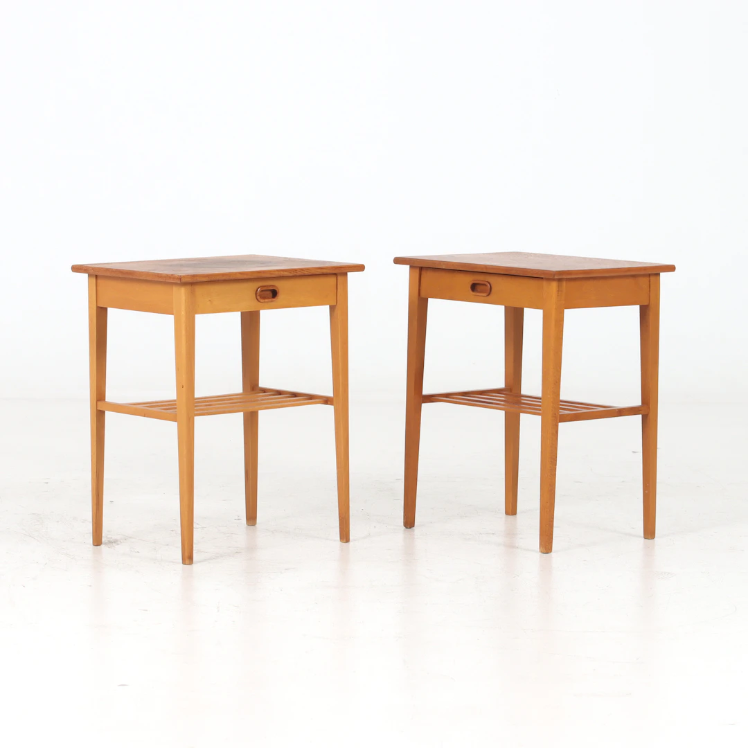 ATTDUKSBORD, 2 st, teak, 1950/60-tal.