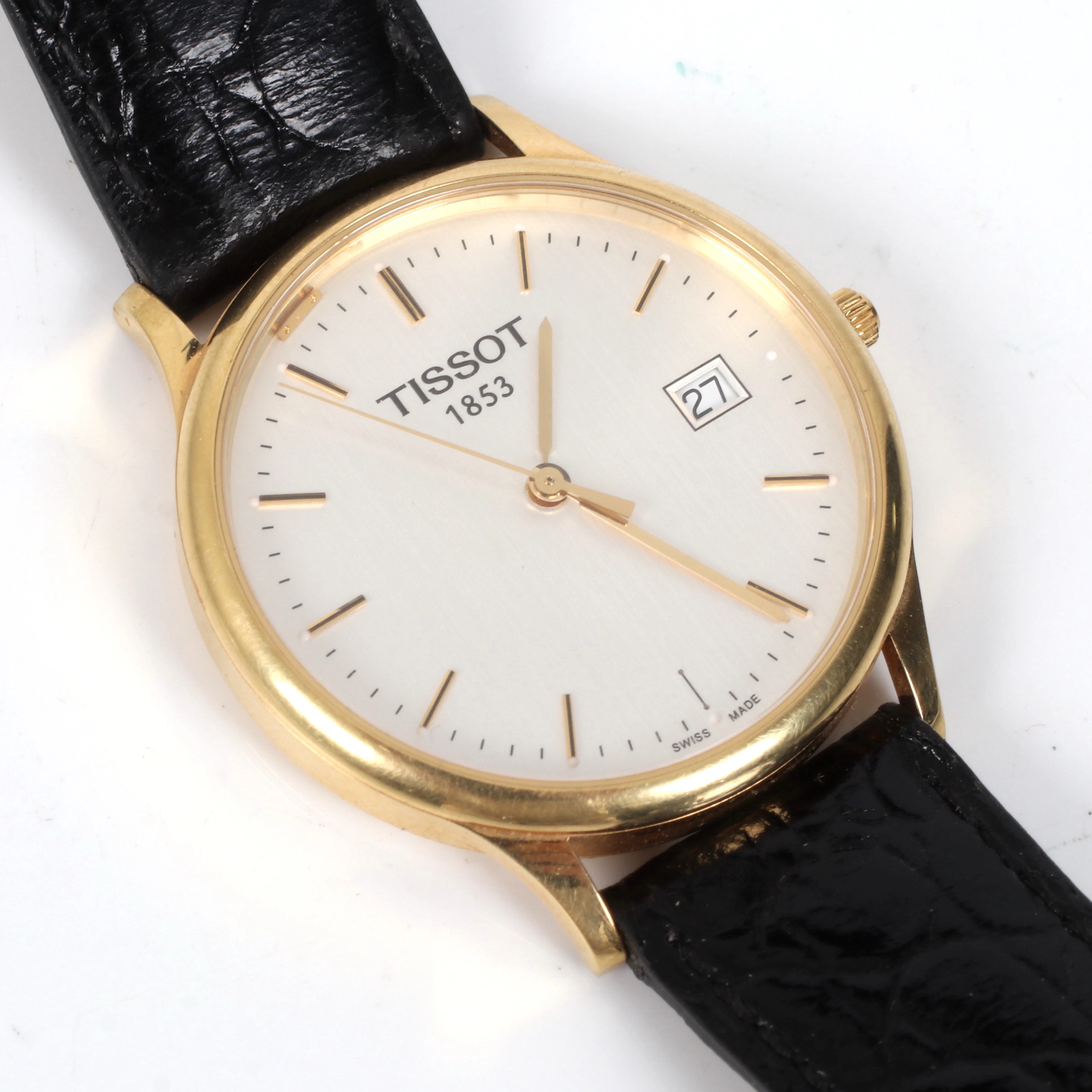 ARMBANDSUR, 18 k guld, Tissot 1853, quartz, med datum.