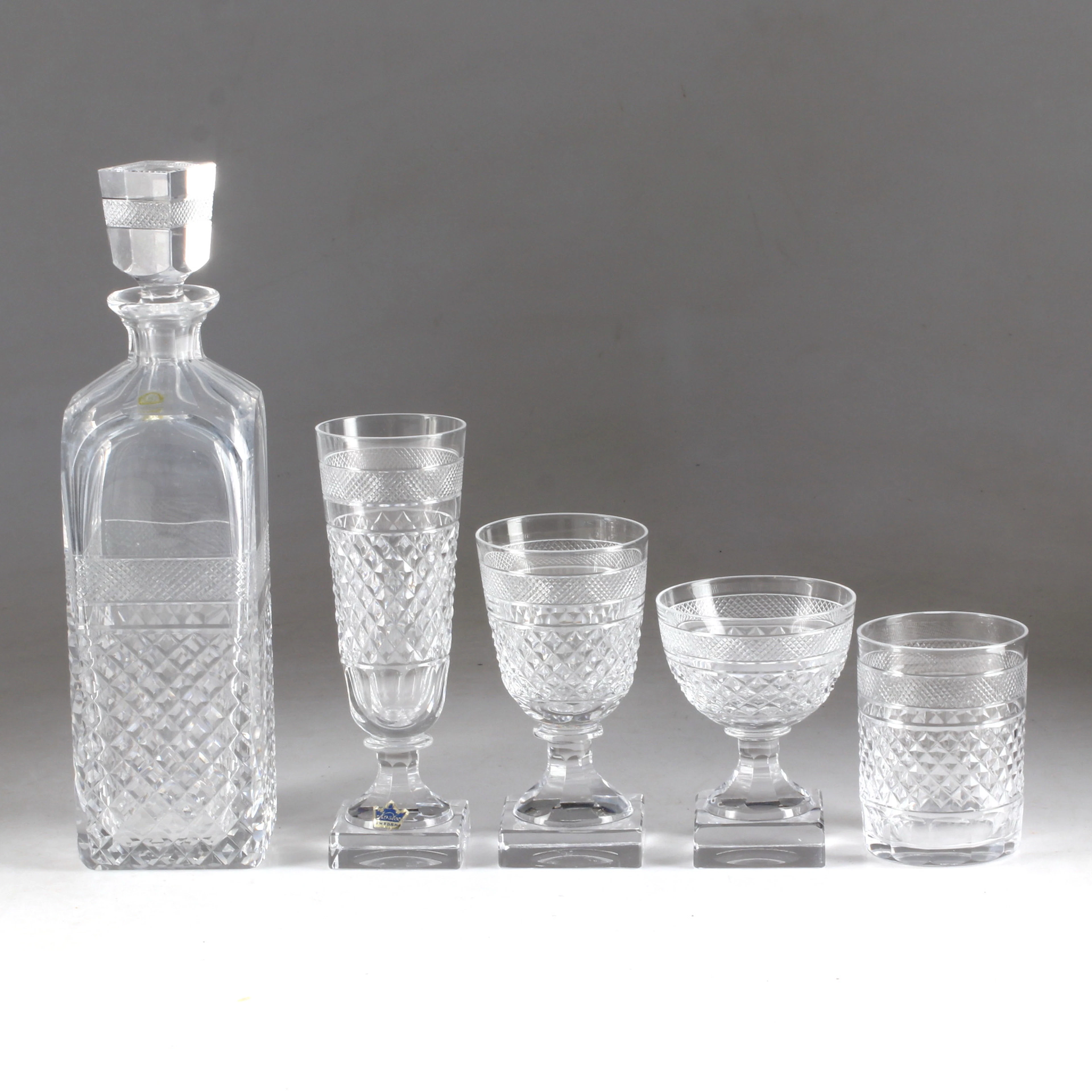 ELIS BERGH. Glasservisdelar, 48 st, "Kent", glas, Kosta.