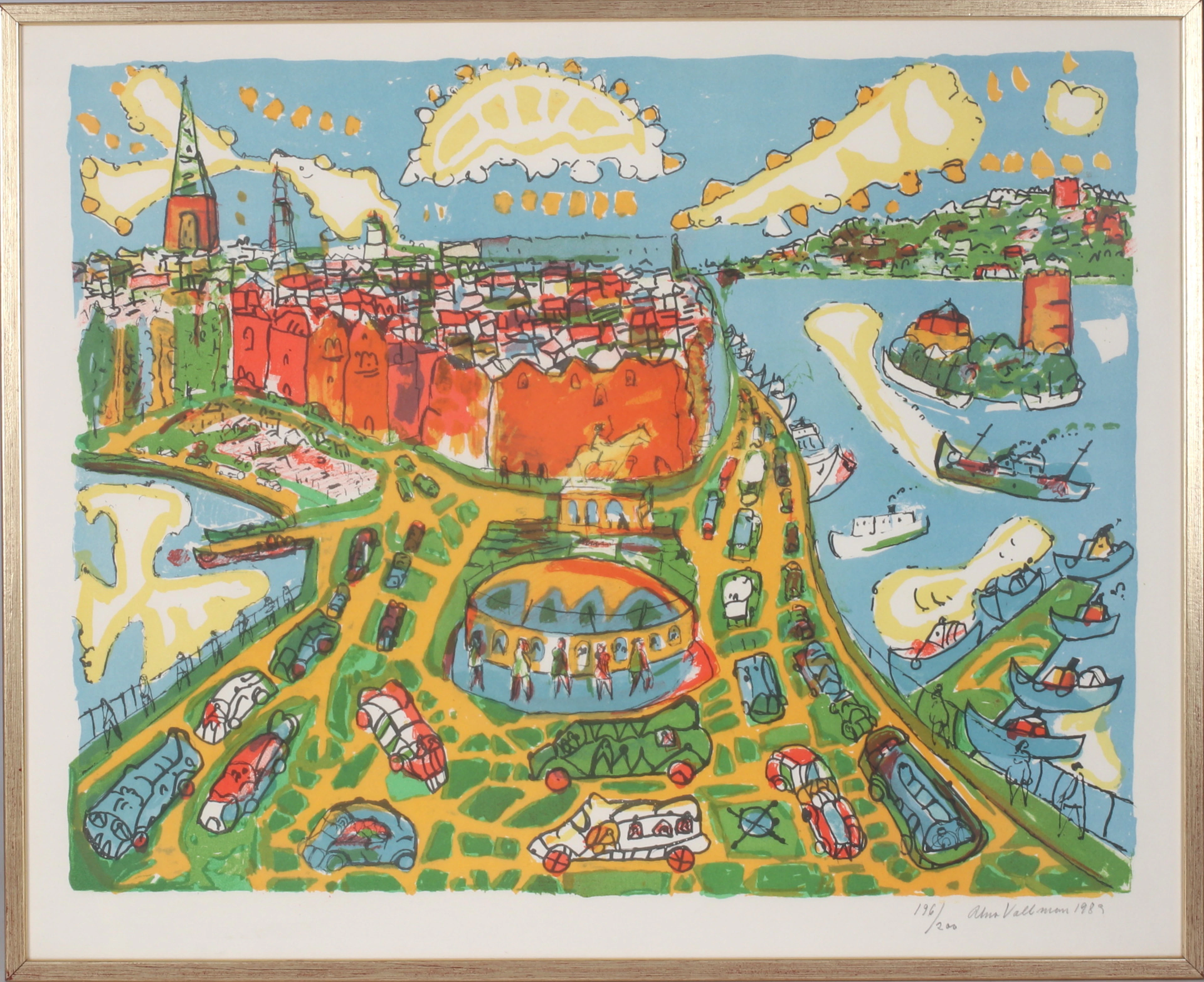UNO VALLMAN. Slussen litografi, signerad och numrerad 196/200.