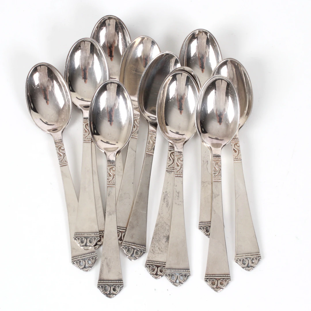 KAFFESKEDAR 12 st, silver Norge, 1900-talets mitt. Vikt 102 gram.