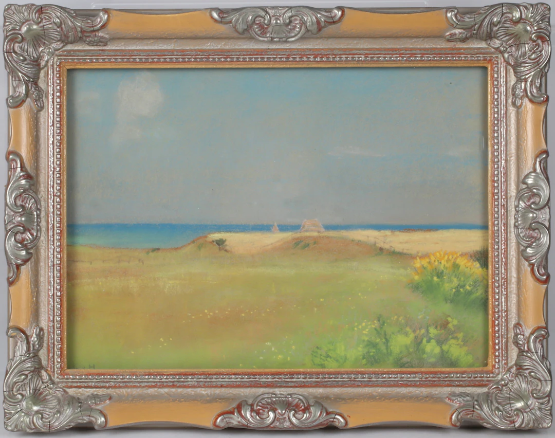 OIDENTIFIERAD KONSTNÄR. Strandmotiv, pastell, signerad LH.