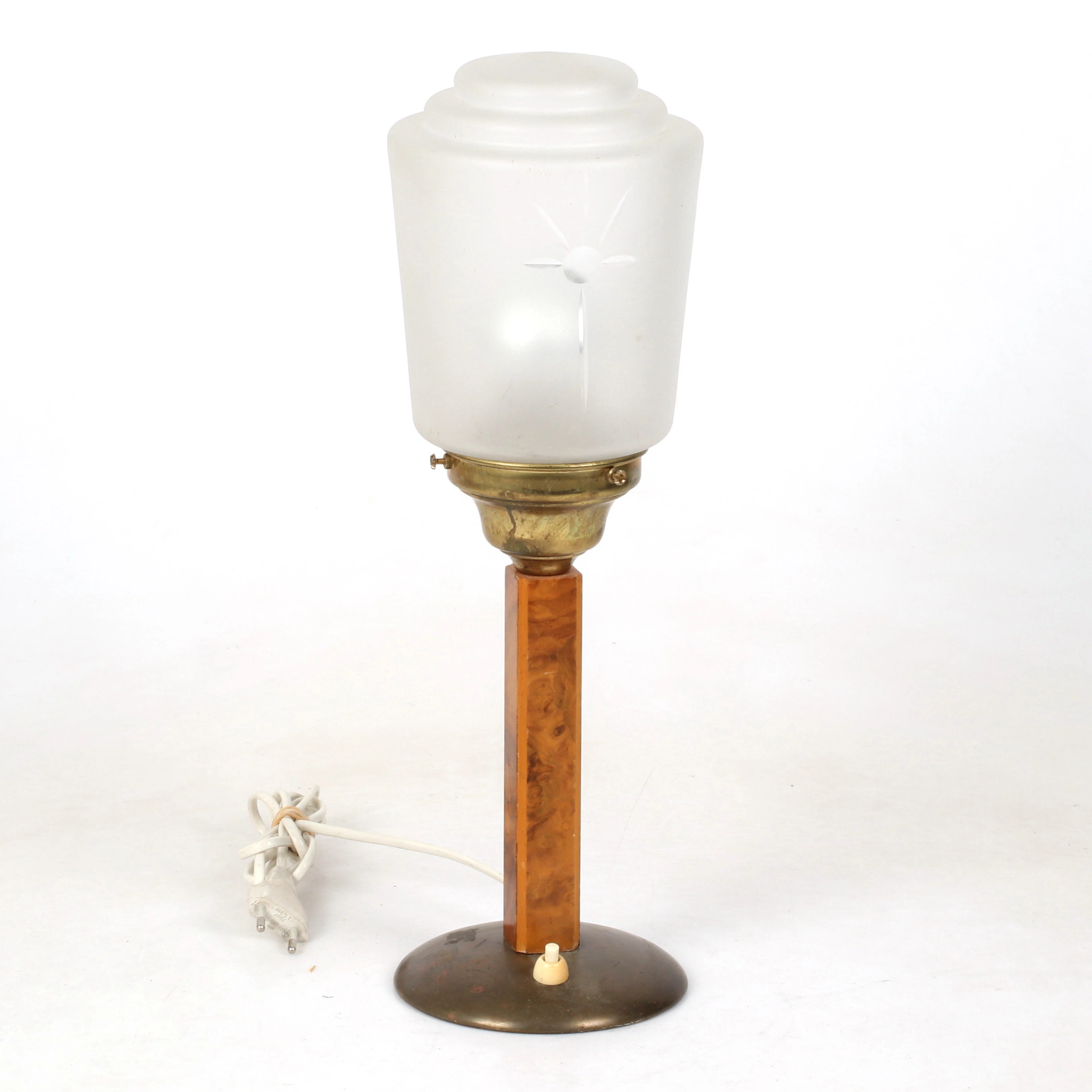 BORDSLAMPA, metall och trä, 1900-talets första hälft.